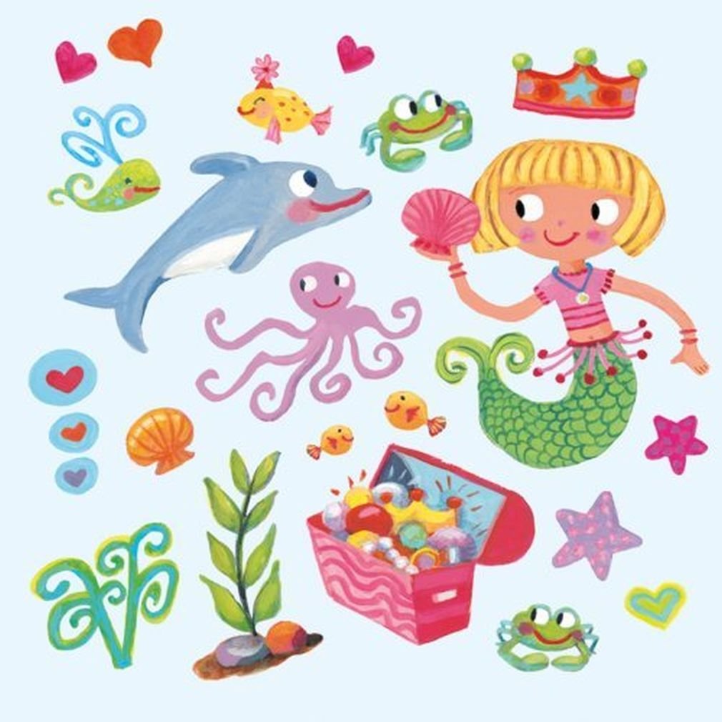 Peaceable Kingdom Reusable Mermaid Sticker Tote for Kids - Waterproof Sticker Activity Bag for Travel, Beach & Playtime - Fun Arts and Crafts Gift for Girls Ages 4-8