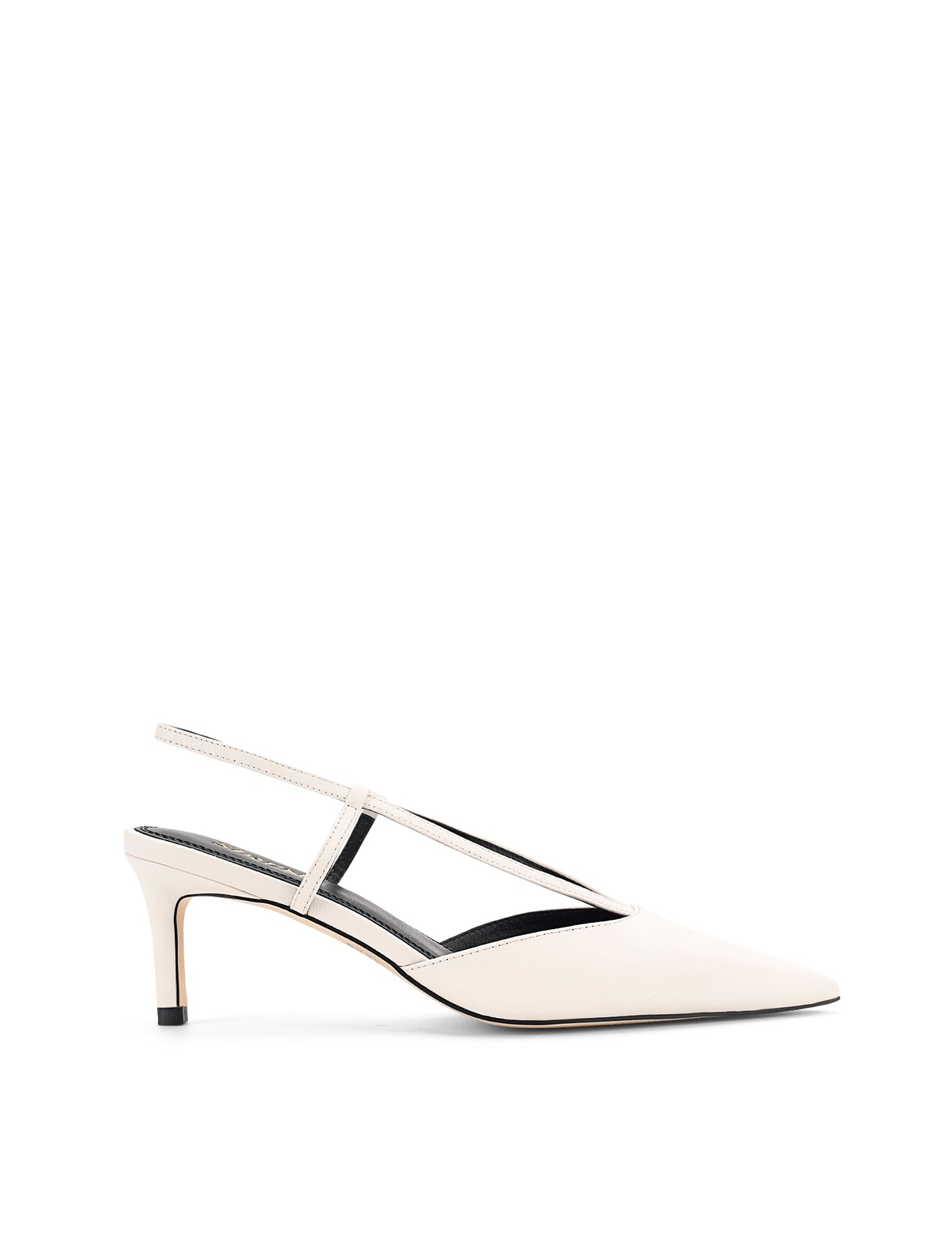 Dreamer Slingback Kitten Heels - Women's White Leather Low Heel Shoes for Work, Office & Special Occasions | Comfortable & Stylish Dress Pumps
