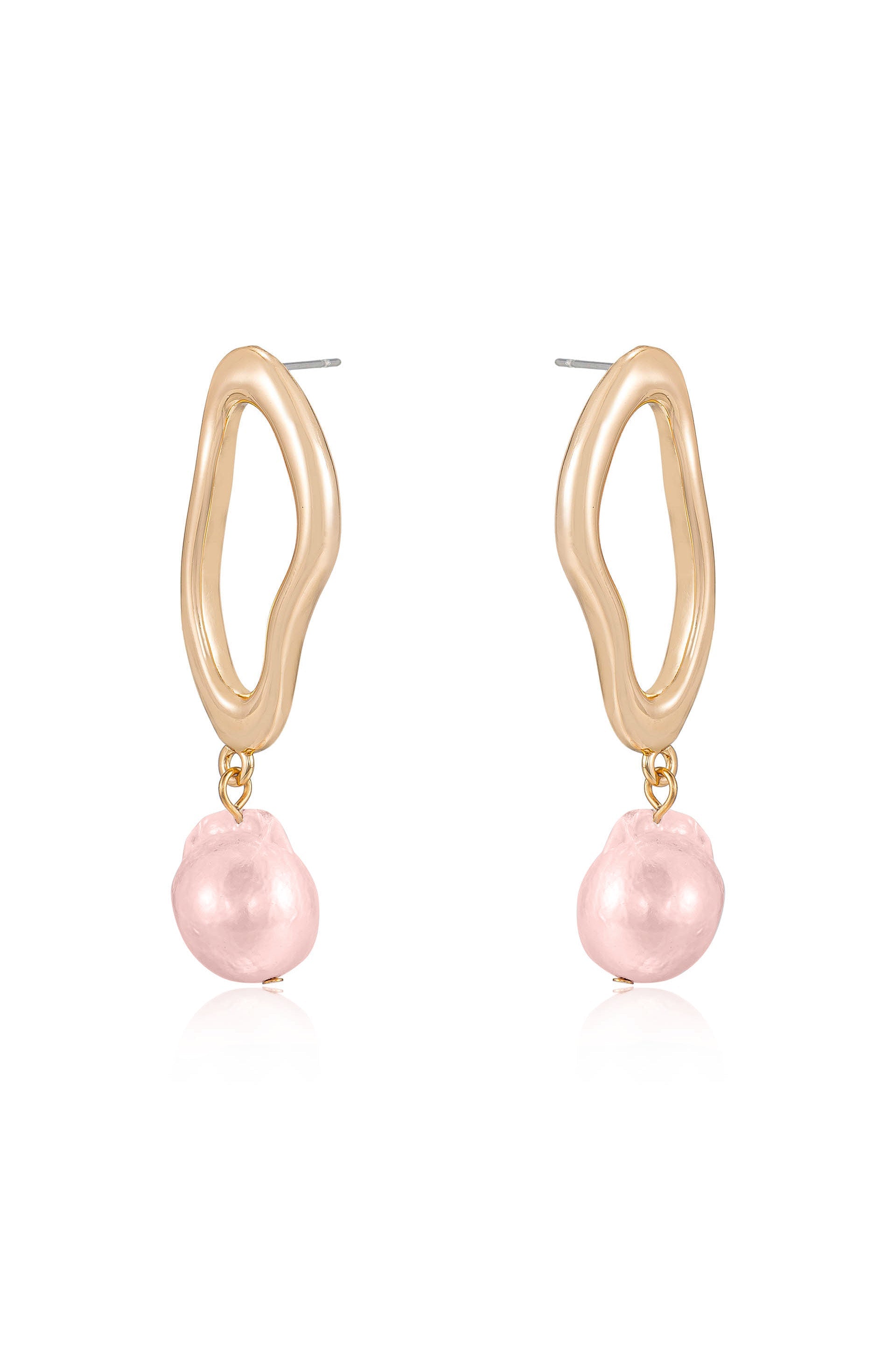 Open Circle Freshwater Pearl Earrings - Elegant Dangle Earrings for Women, Perfect for Weddings, Parties & Special Occasions