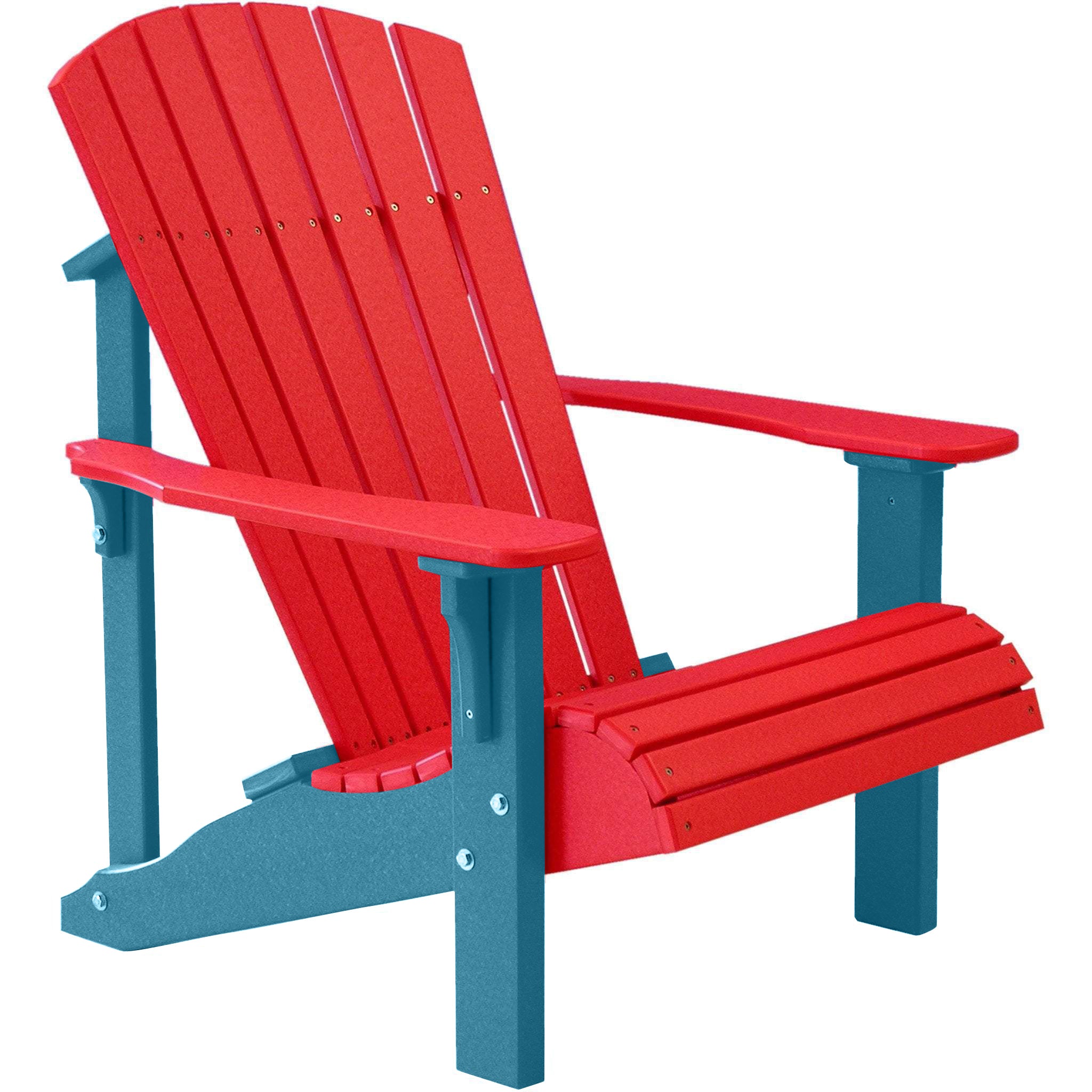 Premium Recycled Plastic Adirondack Chair with Cup Holder - Eco-Friendly Outdoor Furniture for Patio, Garden, Poolside & Backyard Relaxation