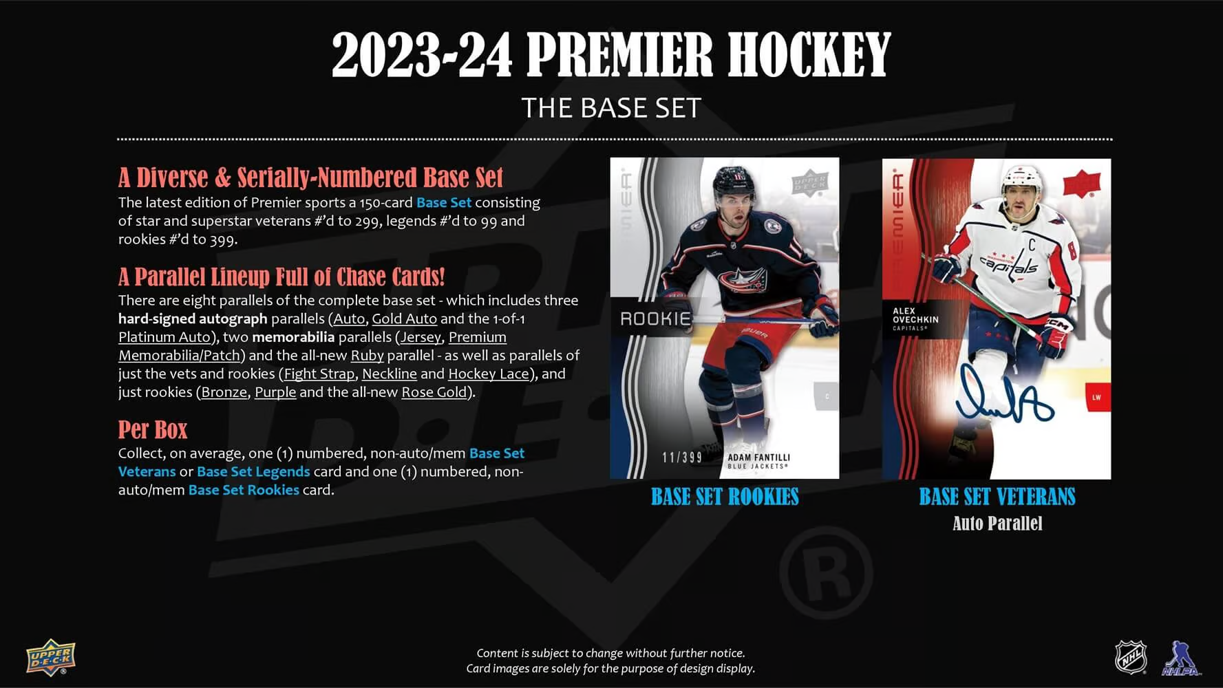 2023-24 Upper Deck Premier Hockey Hobby Box - 10 Box Case | NHL Collectors Edition for Trading Cards, Sports Memorabilia & Gift Giving