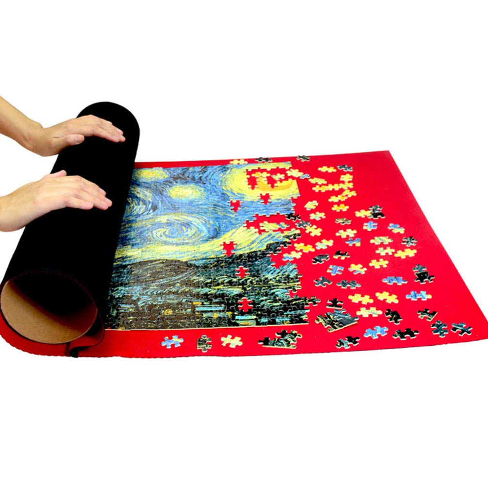 TOYANDONA Puzzle Mat for Kids & Adults - Large 1000/2000 Pieces, Red - Fun Floor Game for Family