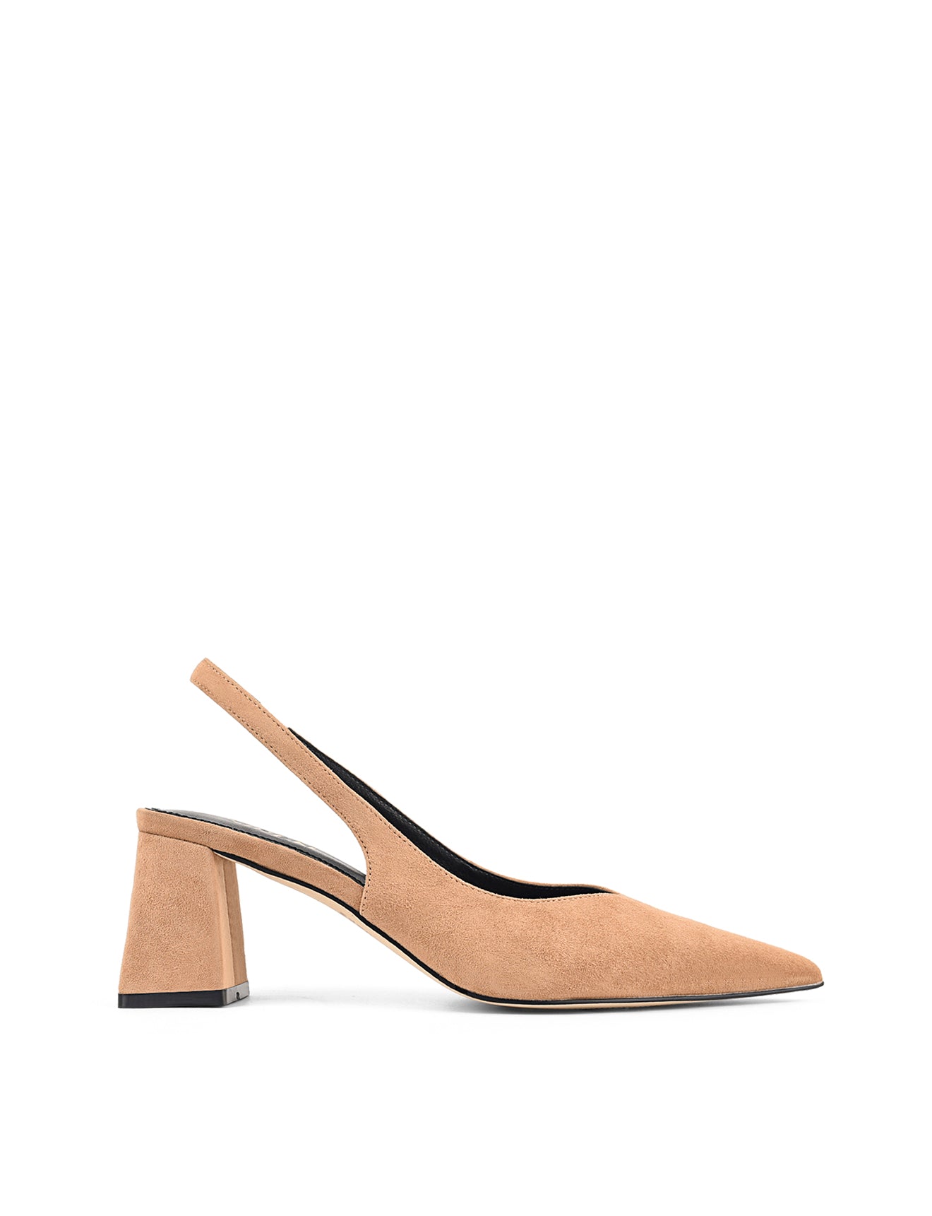 Yankee Slingback Block Heel Shoes - Camel Tan Suede Pumps for Women | Comfortable Mid Heel Dress Shoes for Office, Party & Special Occasions