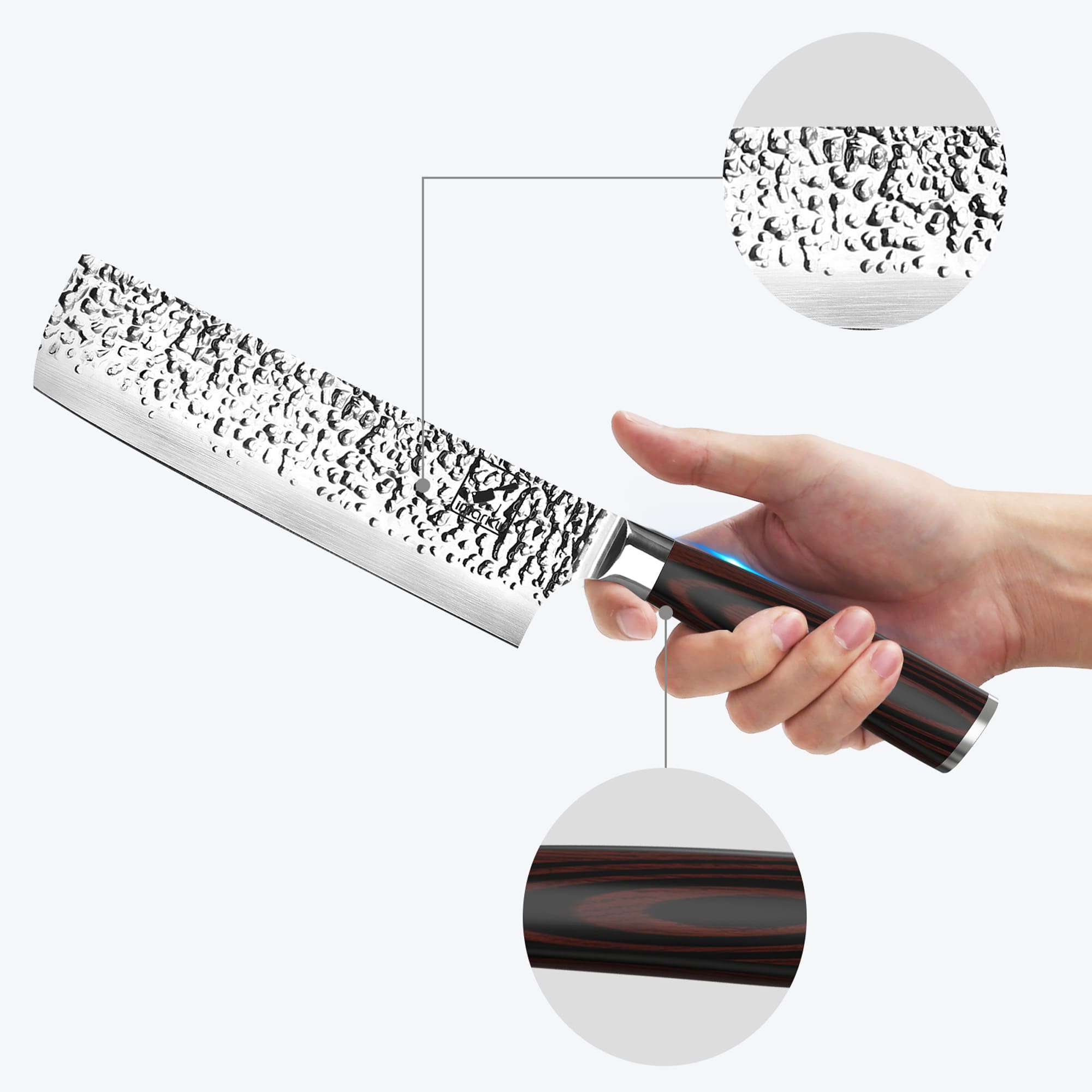 7'' Japanese Nakiri Knife - Razor Sharp Stainless Steel Blade for Professional Chefs & Home Cooking | Perfect for Chopping Vegetables, Herbs & Sushi Prep