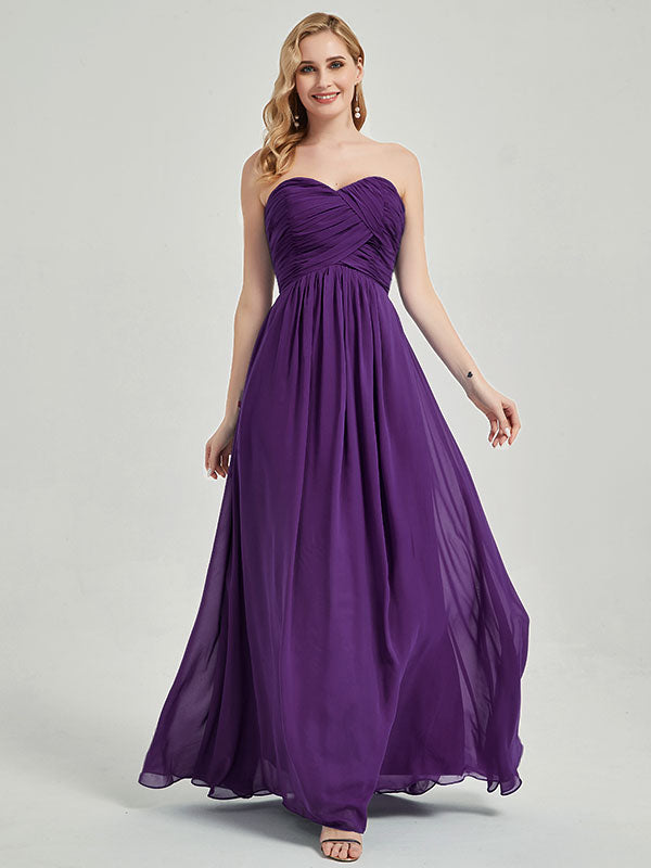 Elegant Dark Navy Sweetheart Strapless Chiffon Maternity Bridesmaid Dress for Weddings, Baby Showers & Formal Events