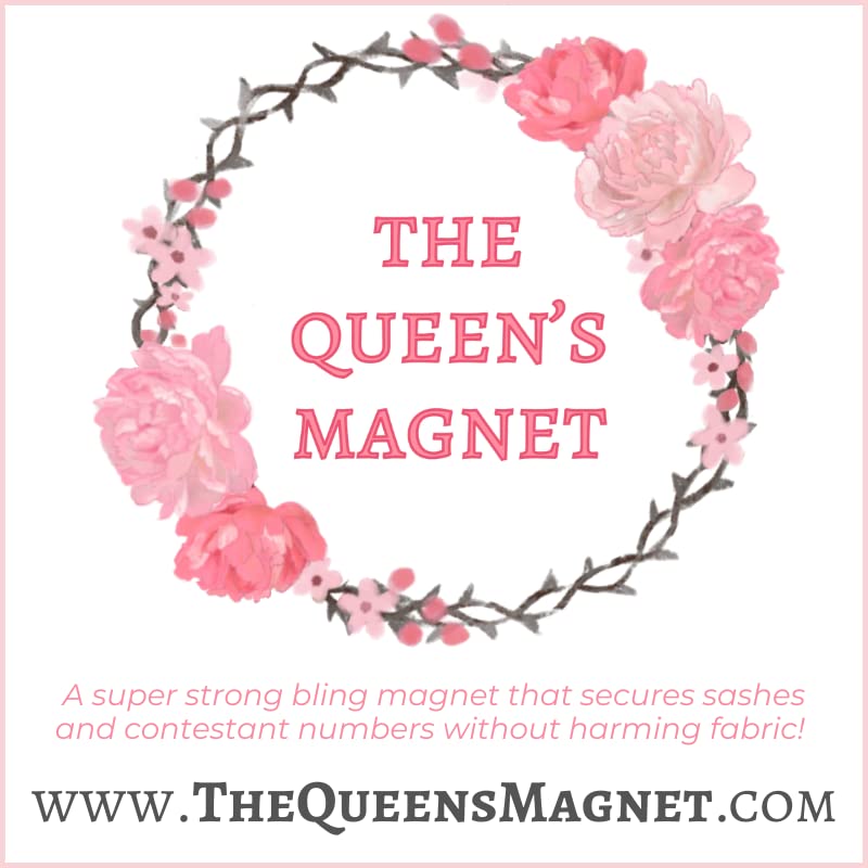 AB Queen Magnet Pageant Contestant Number Sash - Elegant Fashion Accessory Brooch for Pageantry, Beauty Queens & Competition - Perfect for Pageant Events, Crown Decorations & Queen Gifts
