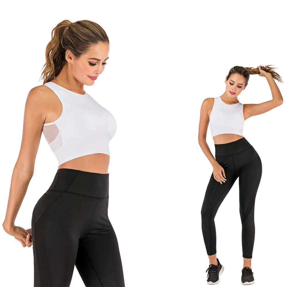 High Neck Longline Sports Bras for Women - Workout Bras & Crop Top for Running, Yoga, Gym - Perfect for High-Intensity Training & Everyday Wear