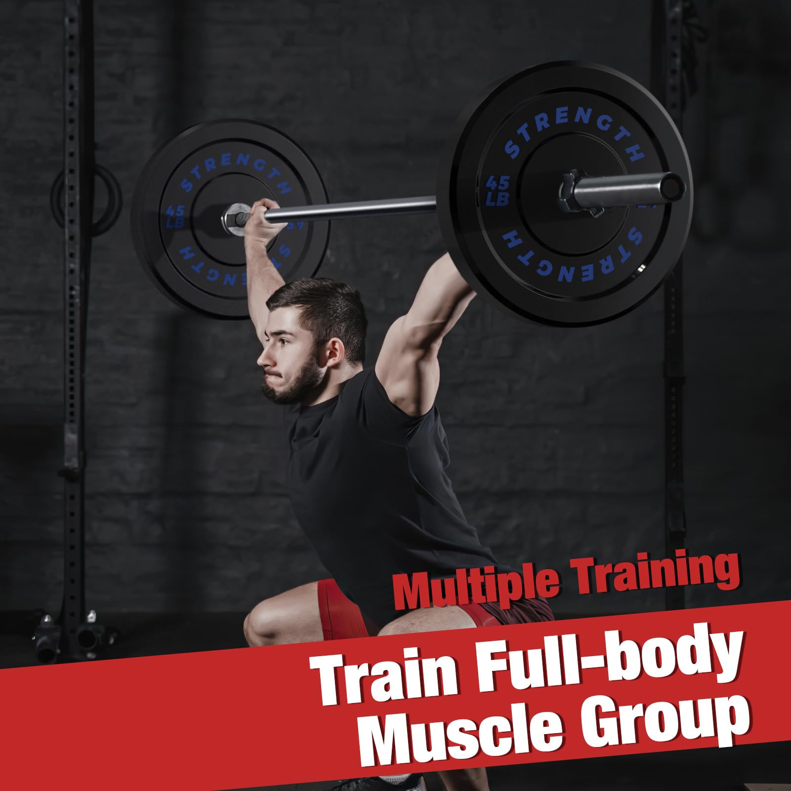 Olympic Bumper Plates Set - Premium Virgin Rubber Weight Plates for CrossFit, Powerlifting & Strength Training - Ideal for Home Gyms & Commercial Fitness Centers