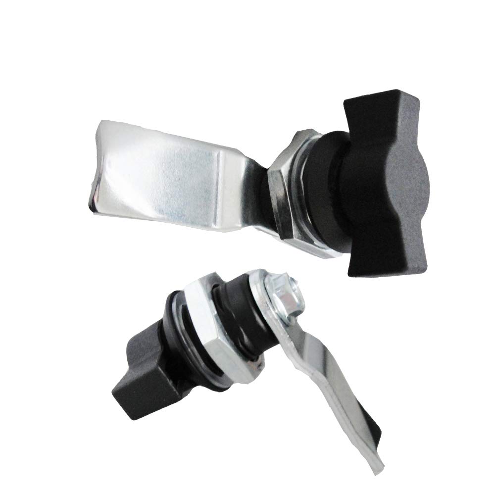 2-Pack Black Thumb Operated Offset Cam Locks for Machine Cabinets & Drawers - Secure & Easy to Install for Home, Office & Workshop Use