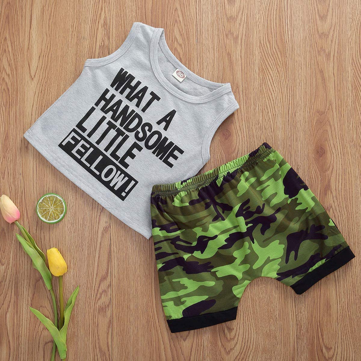 Toddler Boys Summer Outfit Set - Cute Black Sleeveless Tank Top & Camouflage Shorts | Cool & Comfortable Playwear for Beach, Park & Outdoor Activities