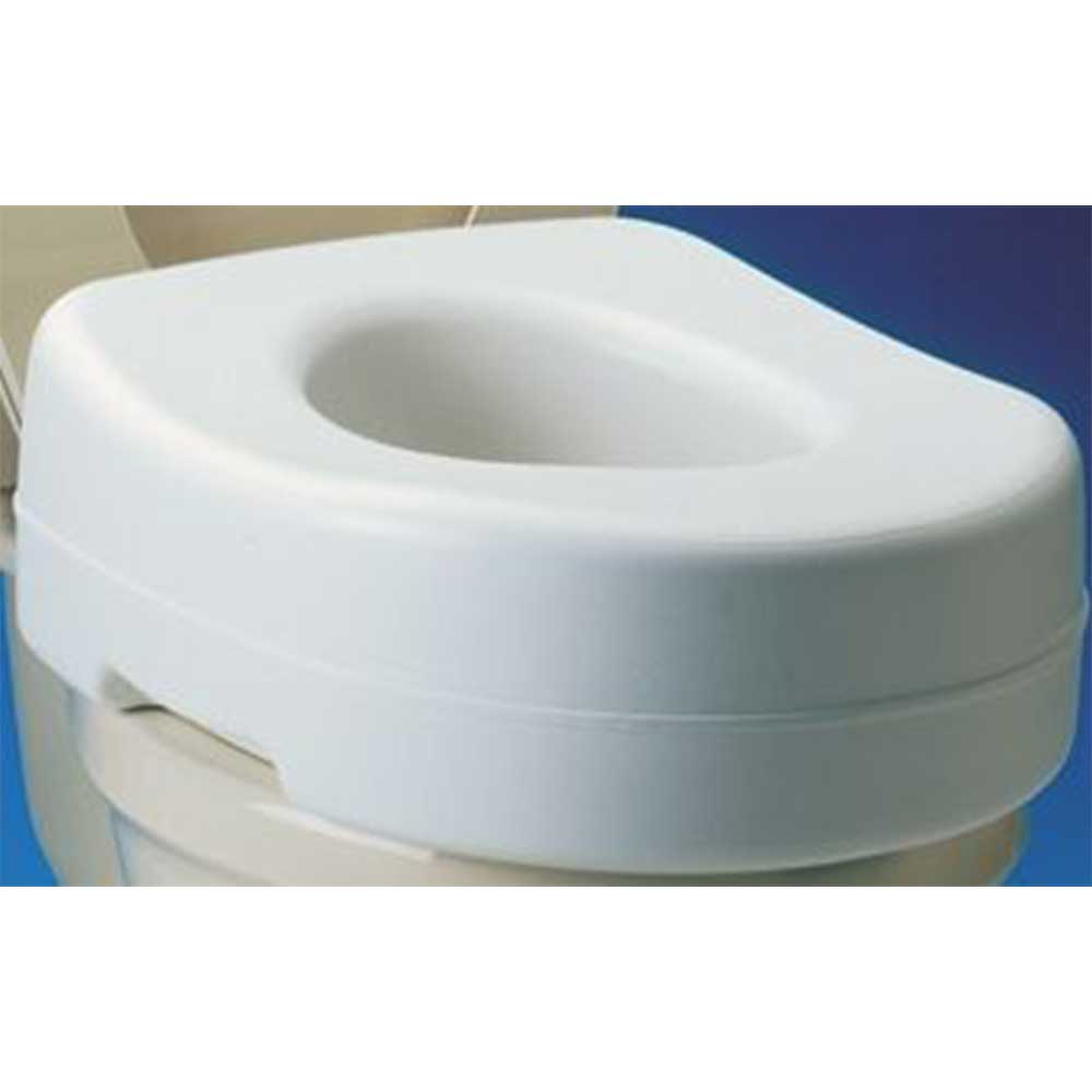 Carex B31000 Raised Toilet Seat with Handles - 2.5 Inch Height Increase for Elderly & Disabled - Easy Installation, Non-Slip Design - Ideal for Bathroom Safety & Mobility Assistance