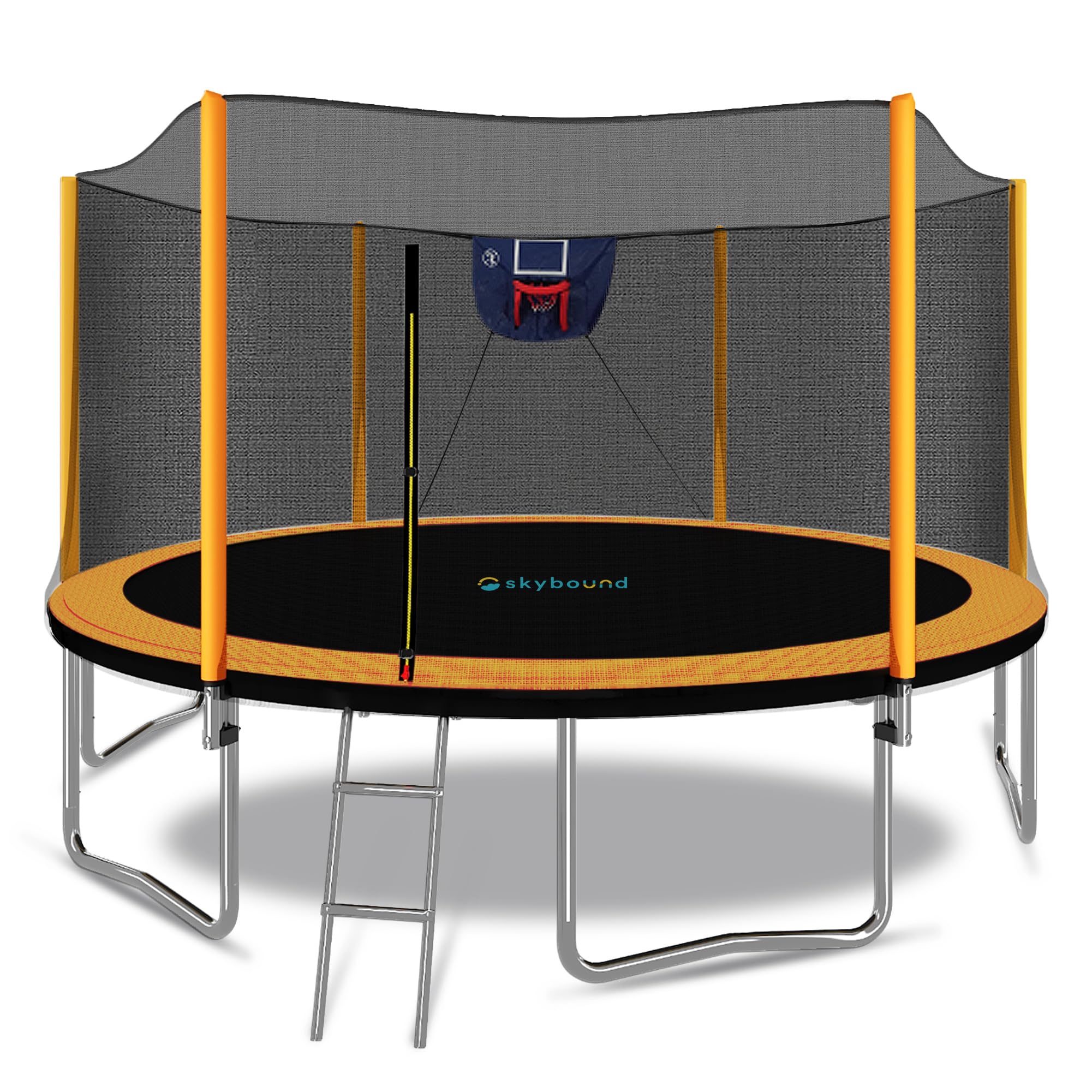 SkyBound Heavy Duty Trampoline with Safety Net & Padded Poles - 10ft 12ft 14ft 15ft 16ft Large Outdoor Backyard Jumping Mat for Kids & Adults - ASTM Approved Recreational Trampoline for Family Fun & Exercise