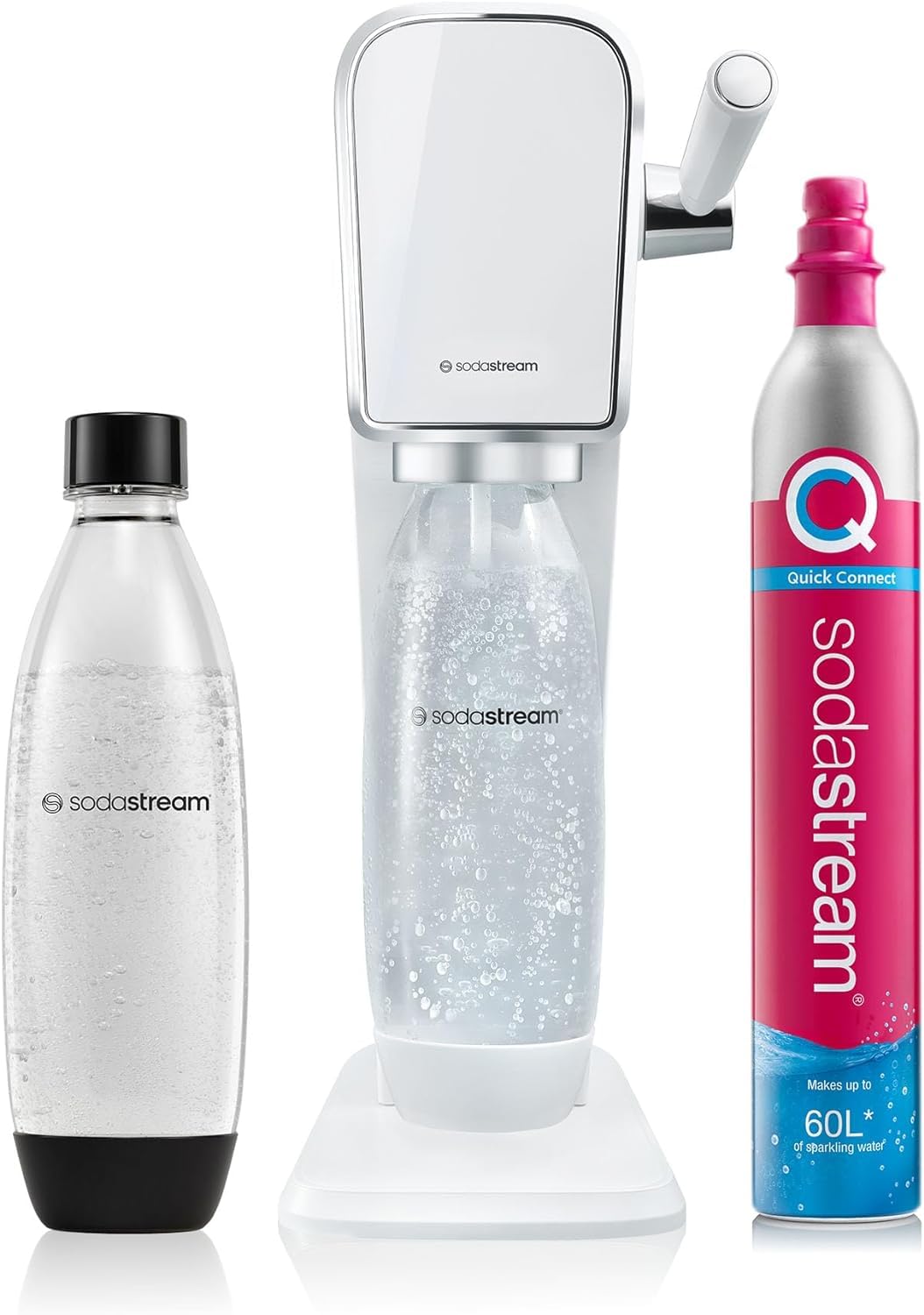 SodaStream Sparkling Water Maker Machine - Plastic, White, 44 cm - Perfect for Home, Office & Parties | Make Carbonated Drinks Easily