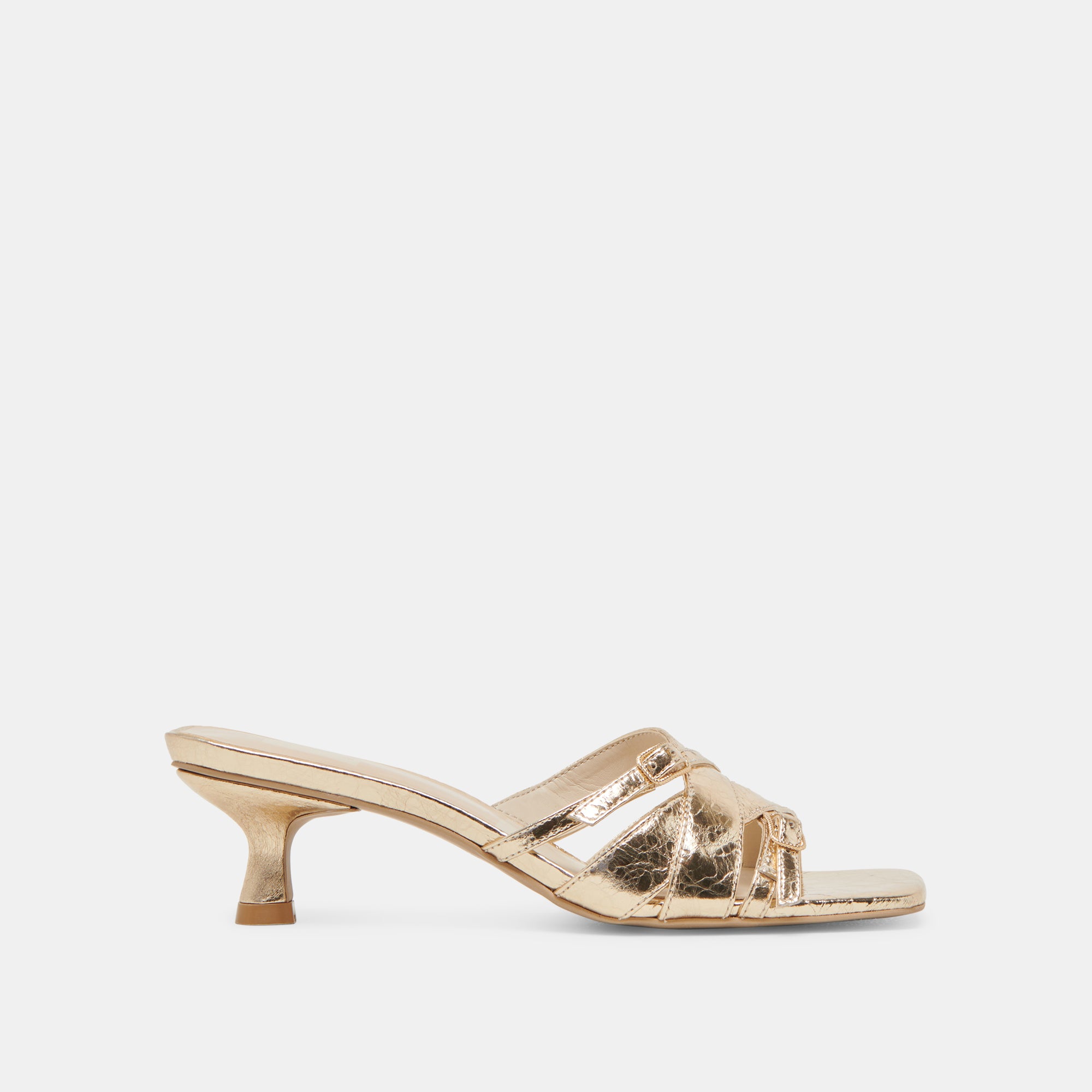 BRYANT Women's Gold Distressed Leather Heels - Stylish High Heel Pumps for Parties, Weddings & Evening Events