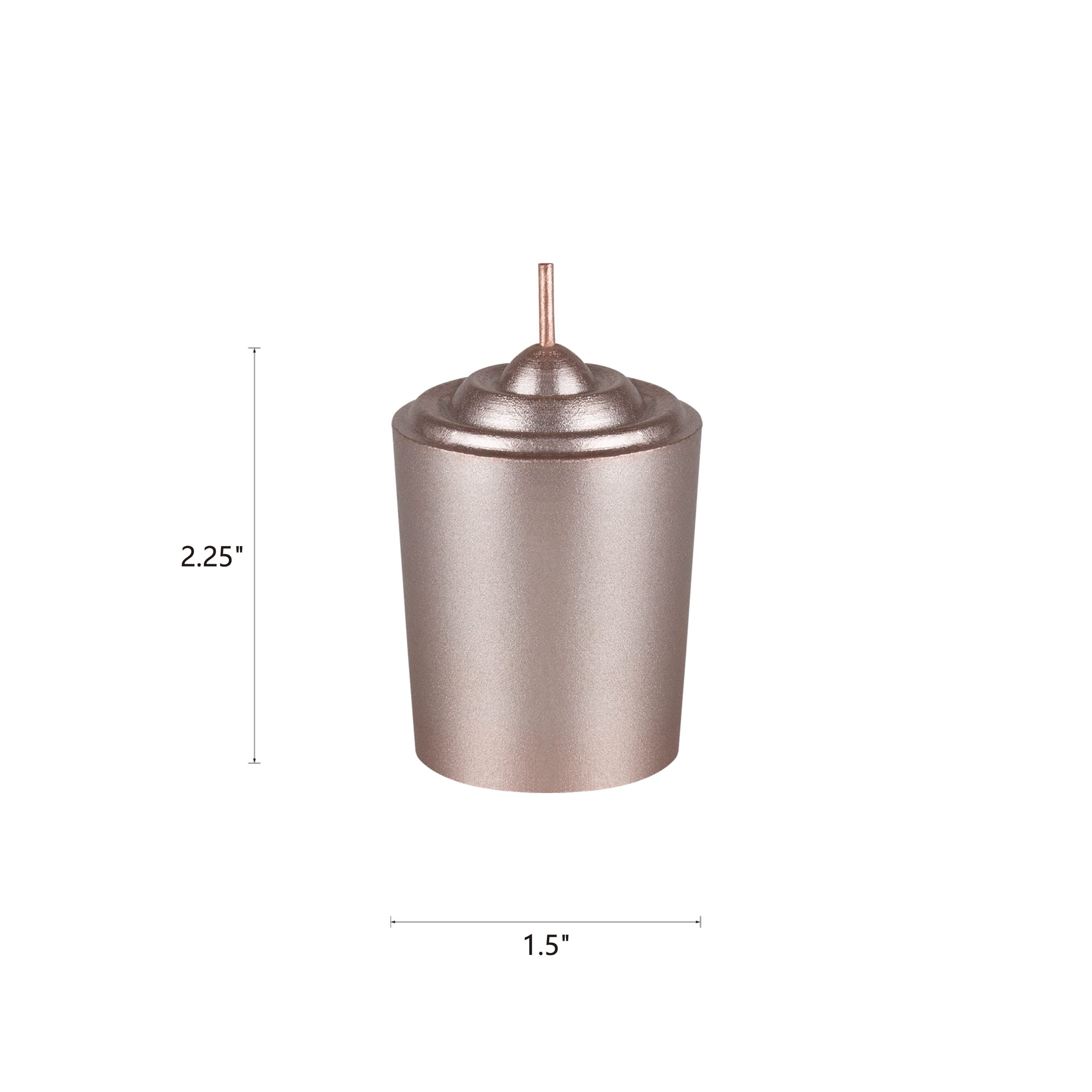 Premium Unscented Rose Gold Votive Candles - Set of 12 Hand-Poured Wax Candles (1.5