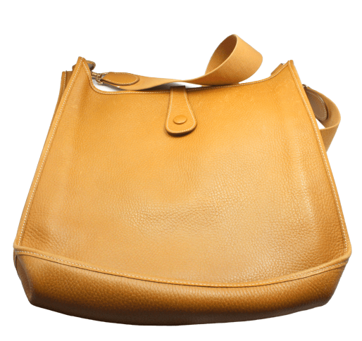 Authentic Hermes Evelyne GM Handbag in Natural Tan Clemence Leather - Luxury Tote for Women, Perfect for Work, Travel & Everyday Use