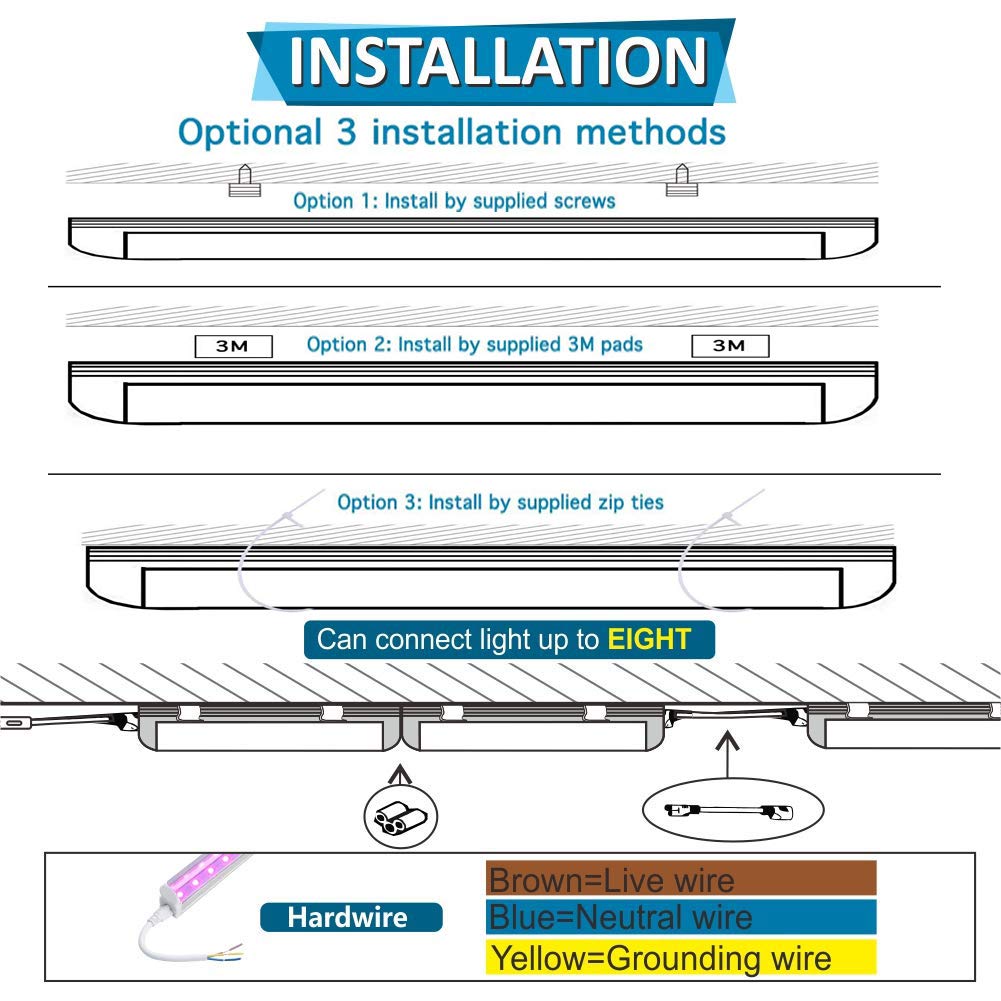 6-Pack T5 LED Full Spectrum Grow Light Strips - 2FT 60W (6 x 10W, 500W Equivalent) Integrated Plant Growing Lamp Fixture - Plug & Play Easy Installation for Indoor Plants, Greenhouse, Hydroponics & Vertical Farming - Perfect for Seedlings, Herbs & Succulents