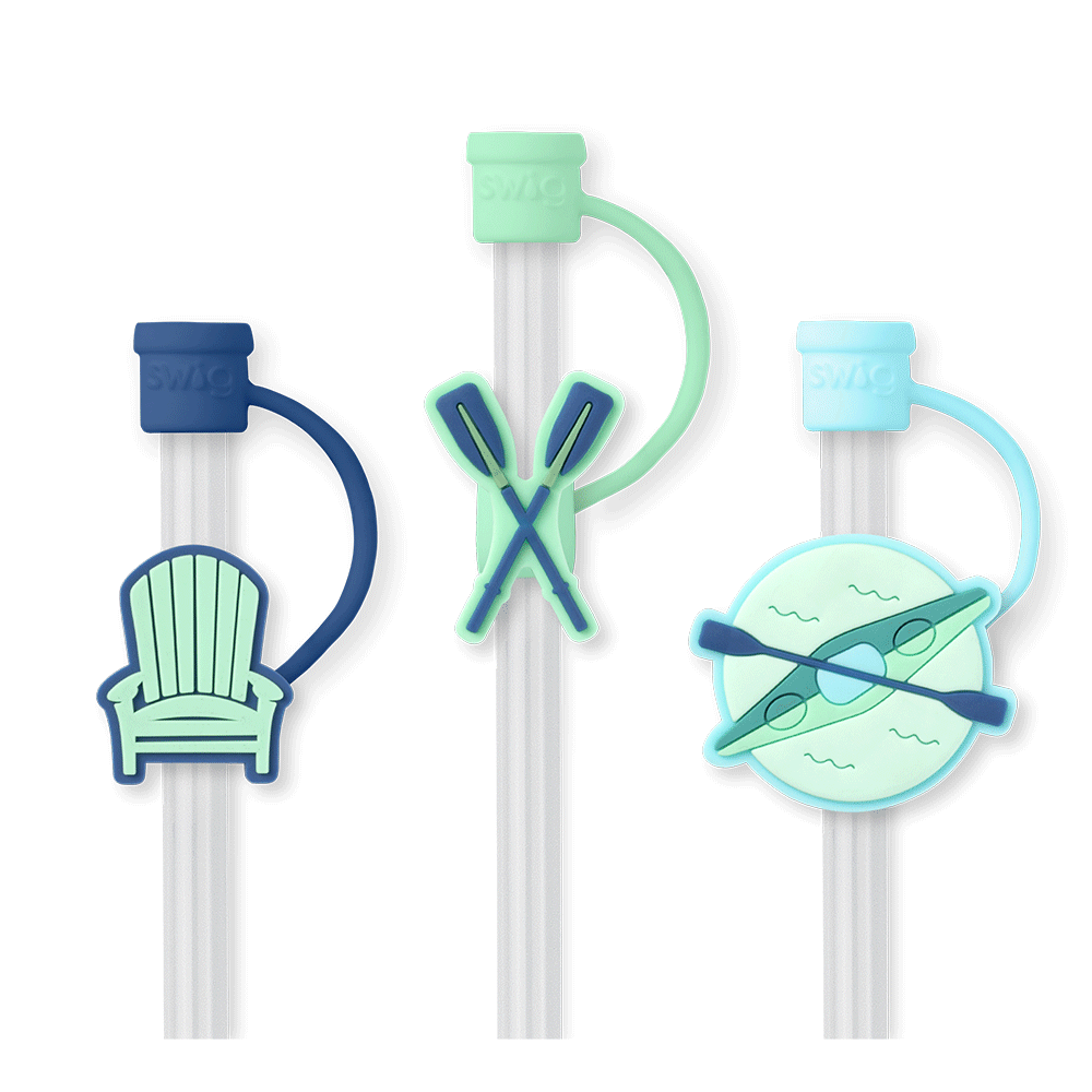 Errbody At The Lake Straw Topper Set - Fun Drink Accessories for Pool Parties, Beach Vacations & Summer BBQs