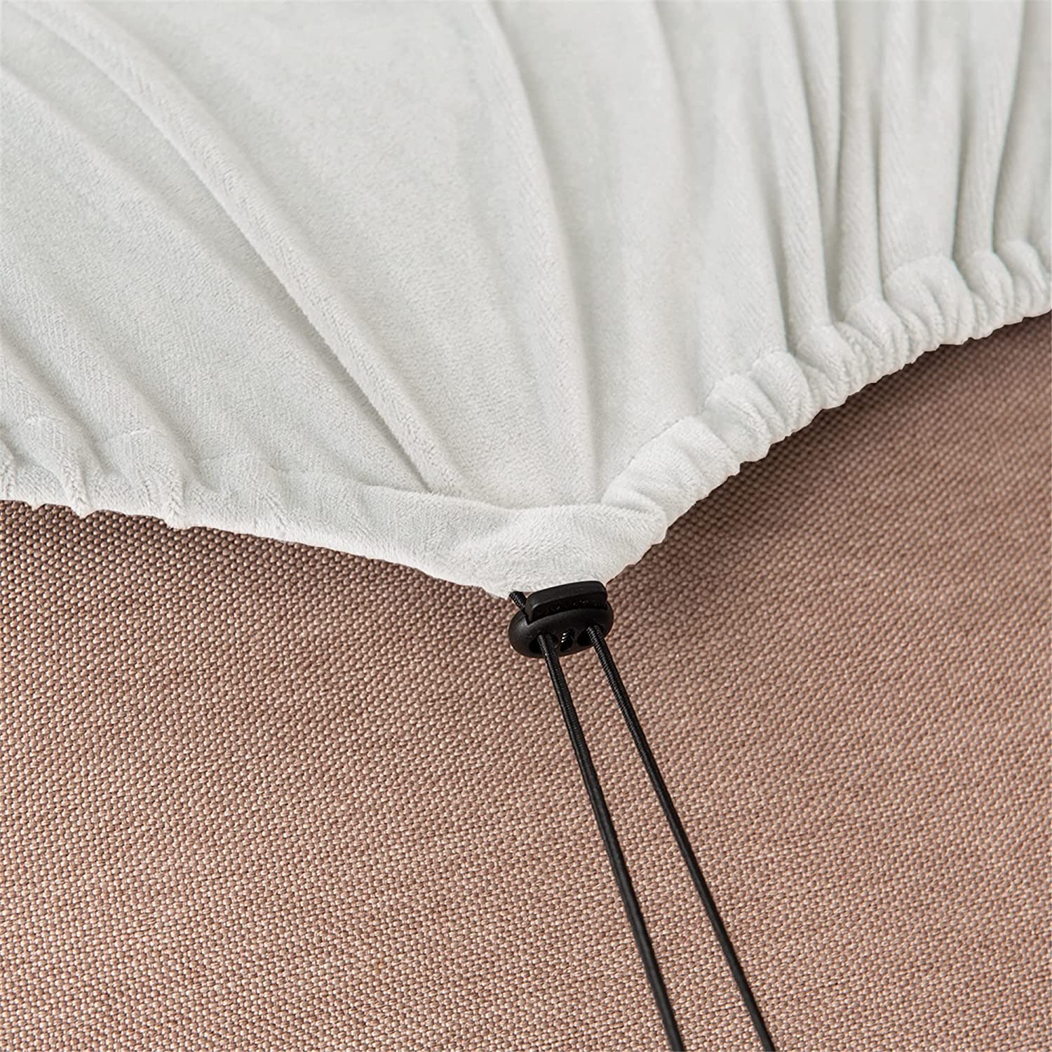 YYHSND 5-Piece Stretch Velvet Sofa Cover Set for 2-Seater Loveseat - Soft Pet-Friendly Couch Slipcover with Separate Backrests & Elastic Band (White) - Perfect for Living Room, Family Room & Pet-Friendly Homes