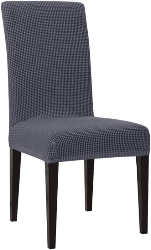 Stretch Dining Chair Slipcovers - Washable Polyester Spandex Seat Protector Covers Set of 2, High Back Removable Covers for Kitchen, Hotel, Wedding - Dark Grey | Perfect for Home Decor & Event Seating