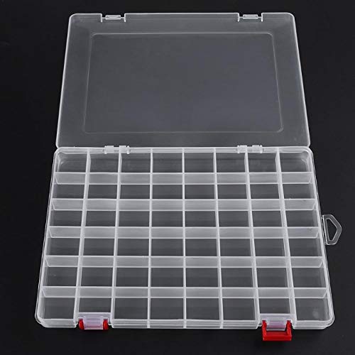 48 Grids Adjustable Plastic Jewelry Storage Box - Organizer for Beads, Pills, Nail Art & Small Items - Perfect for Office, Home & Craft Organization (White) - Ideal for Jewelry Makers, DIY Enthusiasts & Home Organization