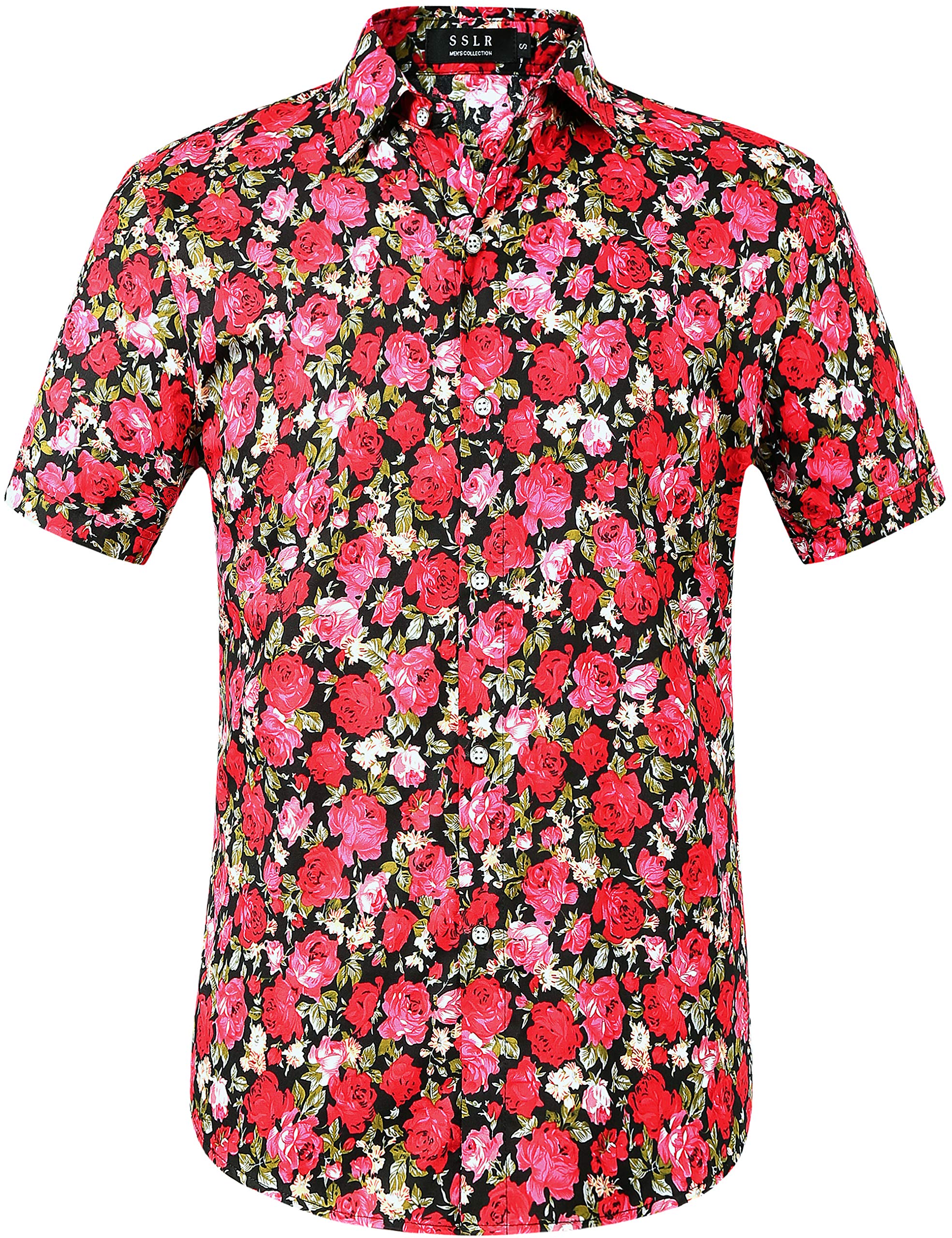 Hawaiian Shirt for Men - SSLR Casual Short Sleeve Button Down Shirt | Beach Vacation, Summer Party & Tropical Outfit Essential