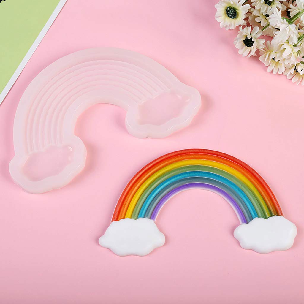 Epoxy Resin Silicone Molds for Jewelry Making - Large Rainbow Cloud Casting Molds DIY Resin Crafts (1pc) - Perfect for Handmade Jewelry, Keychains & Home Decor