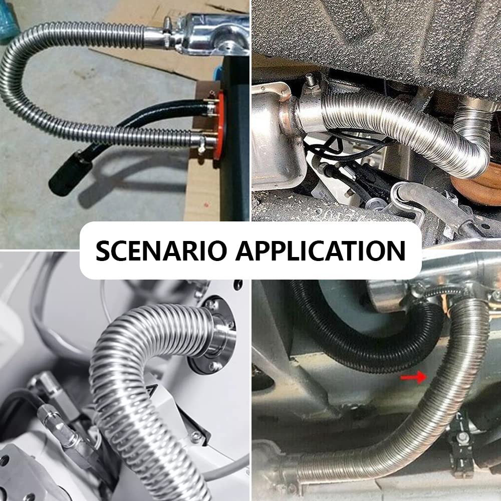 2.5CM/1in Inner Diameter Stainless Steel Parking Air Heater Exhaust Pipe - Durable Diesel & Gas Vent Hose for Trucks, RVs & Boats (120cm/47in) - Perfect for Winter Heating & Engine Ventilation Systems