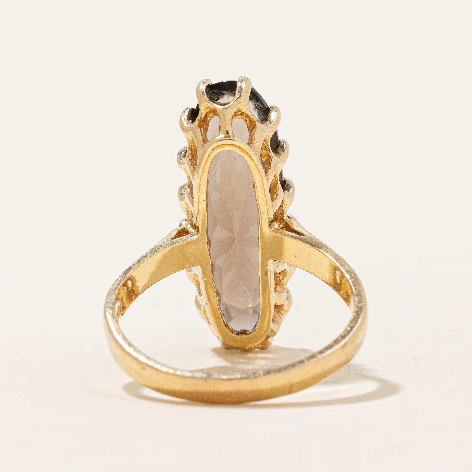 Smoky Quartz Cocktail Ring - 6.00 Carat Genuine Stone - Size 7.75 - Elegant Evening Wear & Special Occasion Jewelry for Women