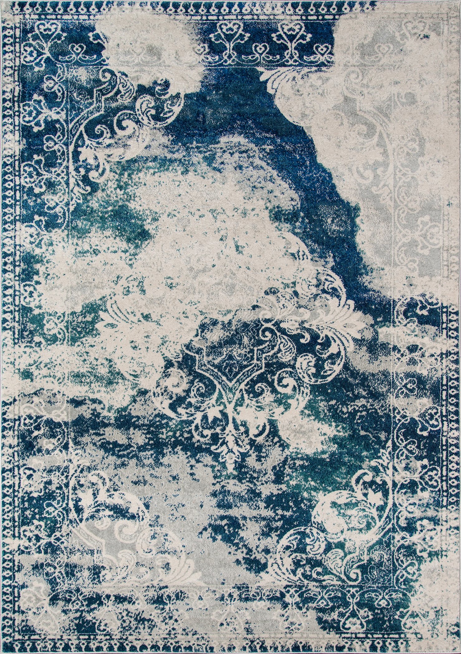 Momeni Loft Collection Contemporary Blue Area Rug 7'10