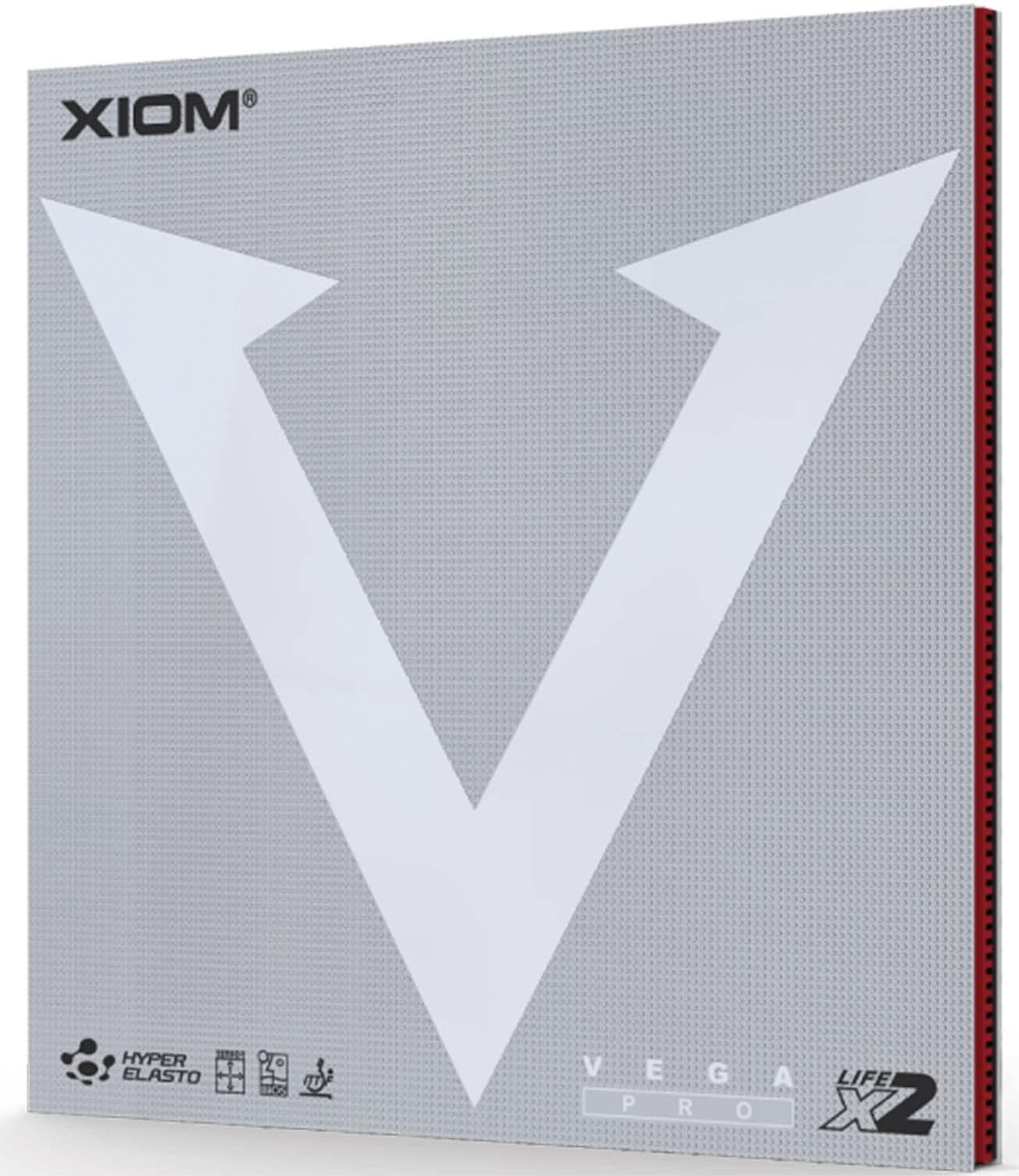 XIOM Vega Pro Red 2.0 Table Tennis Rubber - High Performance Ping Pong Paddle Covering for Spin & Speed | Perfect for Tournament Play & Professional Training