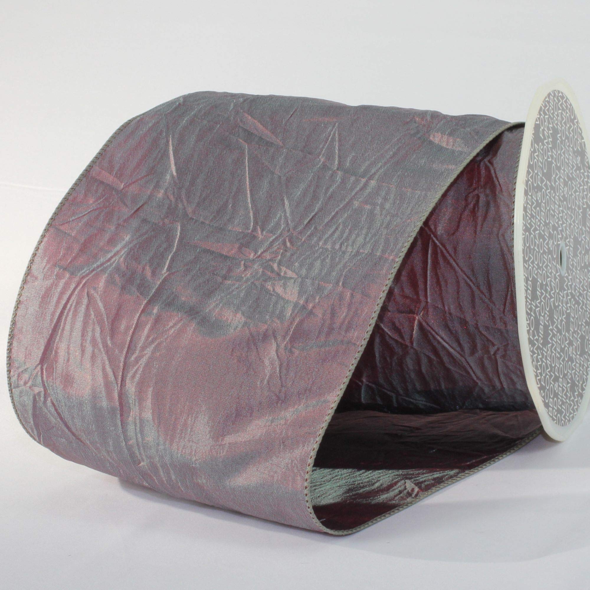Amethyst Crinkled Satin Silk Wired Craft Ribbon 6