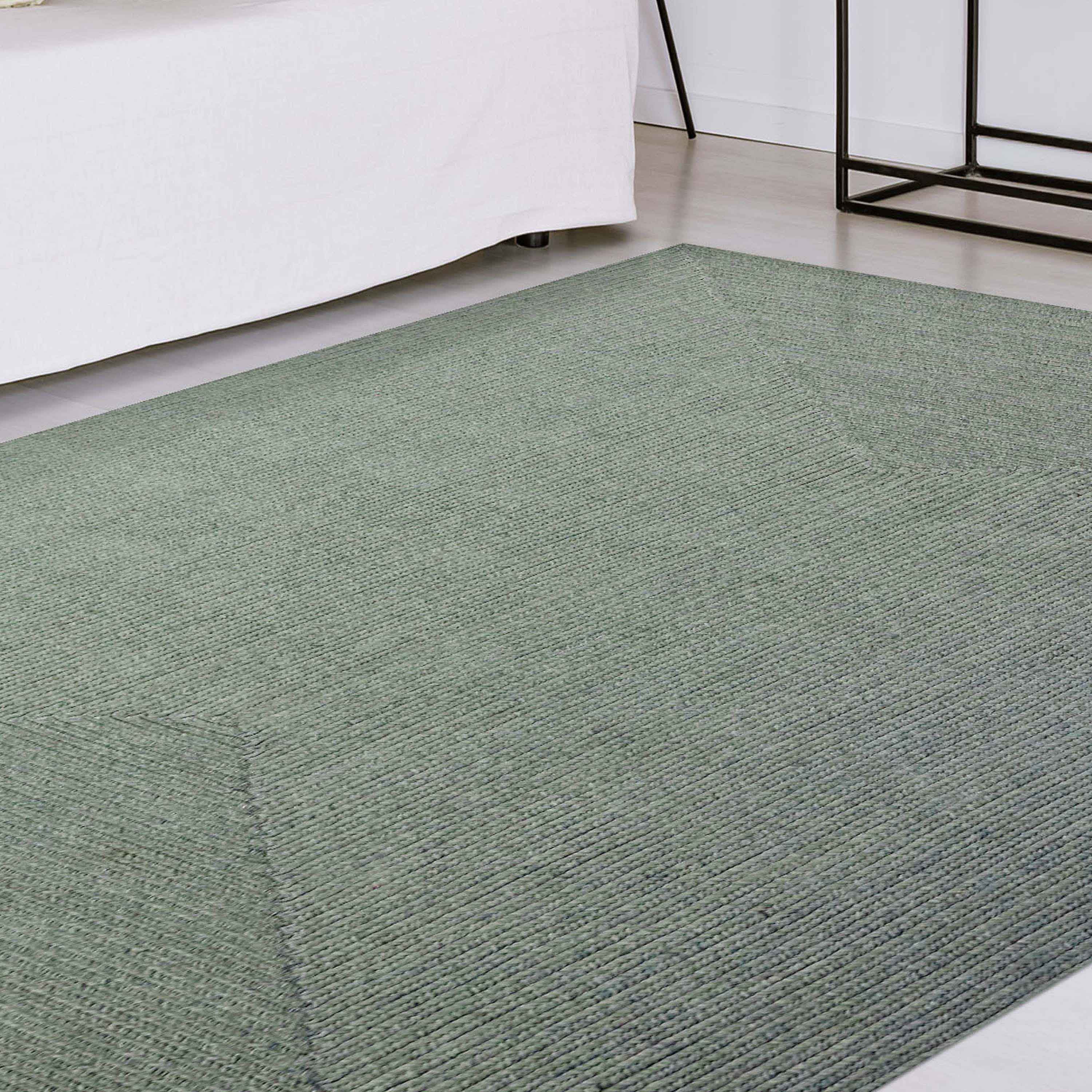 Bohemian Rectangle Braided Area Rug - Non-Slip Indoor Outdoor Rug for Living Room, Bedroom, Patio - Soft Woven Jute Natural Fiber Floor Mat for Home Decor
