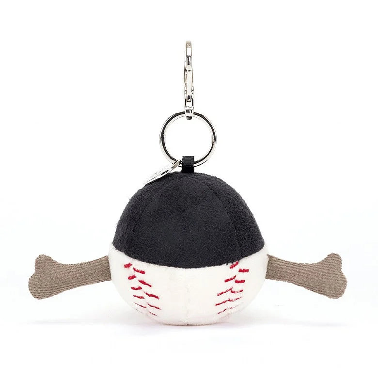 Jellycat Amuseables Sports Baseball Bag Charm - Cute & Soft Plush Keychain for Backpacks, Purses & Gifts | Baseball Fan Accessories for Kids & Adults