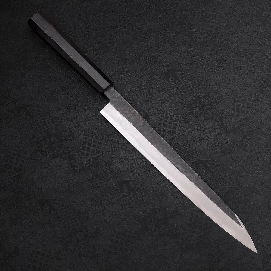 Premium Yanagi Kiritsuke Blue Steel #2 Kurouchi Sushi Knife 270mm with Buffalo Ebony Handle - Professional Japanese Chef Knife for Sushi, Sashimi & Precision Cutting
