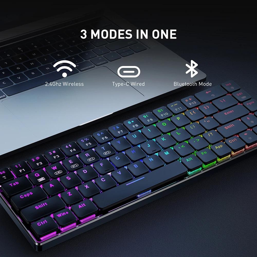 Xulu 69 Key RGB Bluetooth Mechanical Keyboard - Wireless Gaming & Office Keyboard with Customizable Backlit for PC, Mac, Laptop - Perfect for Typing, Coding & Gaming at Home or Work