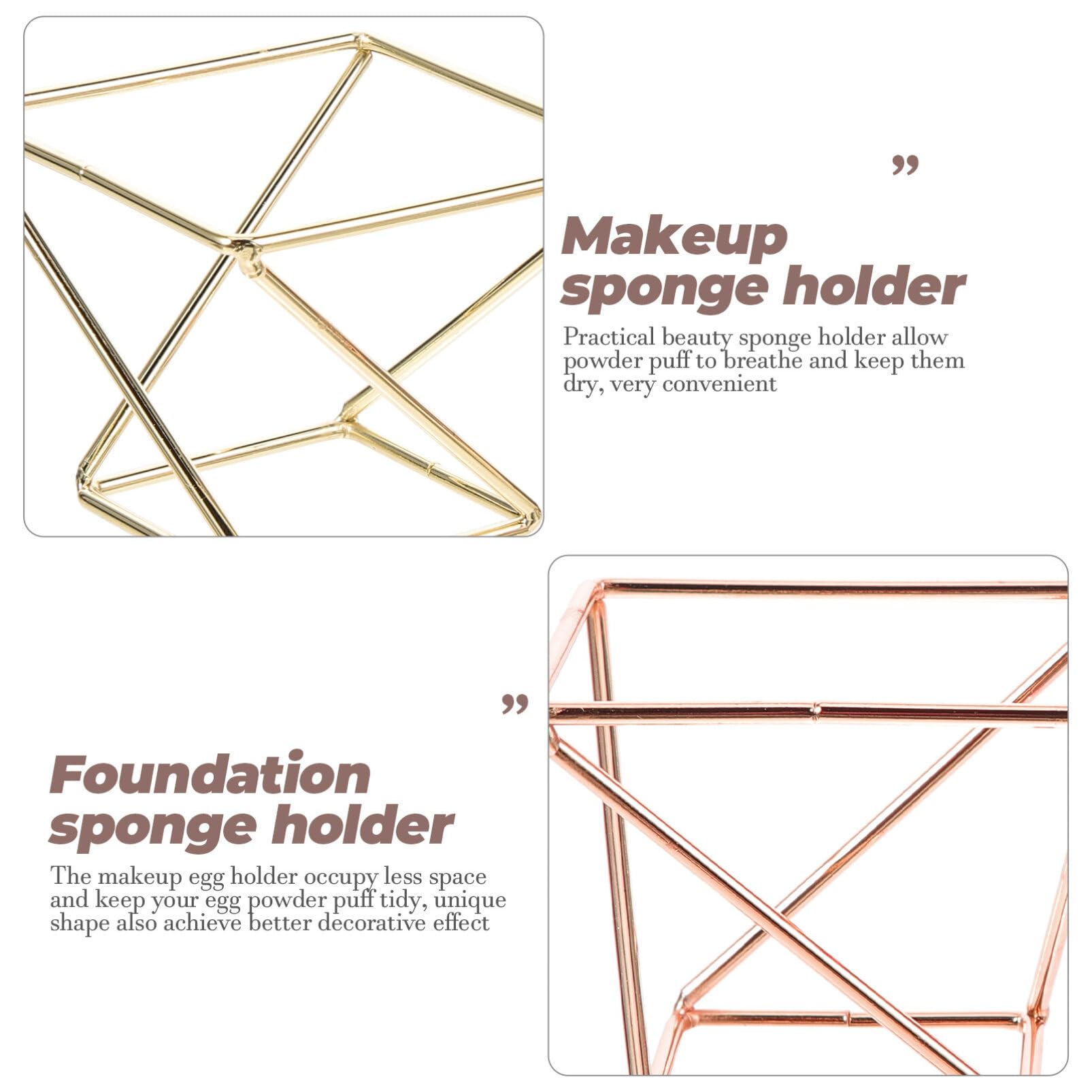 EXCLUZO 4-Piece Beauty Sponge Blender Holder Set - Makeup Sponge Drying Stand & Organizer Rack for Makeup Brushes - Perfect for Salon, Vanity, and Travel Use
