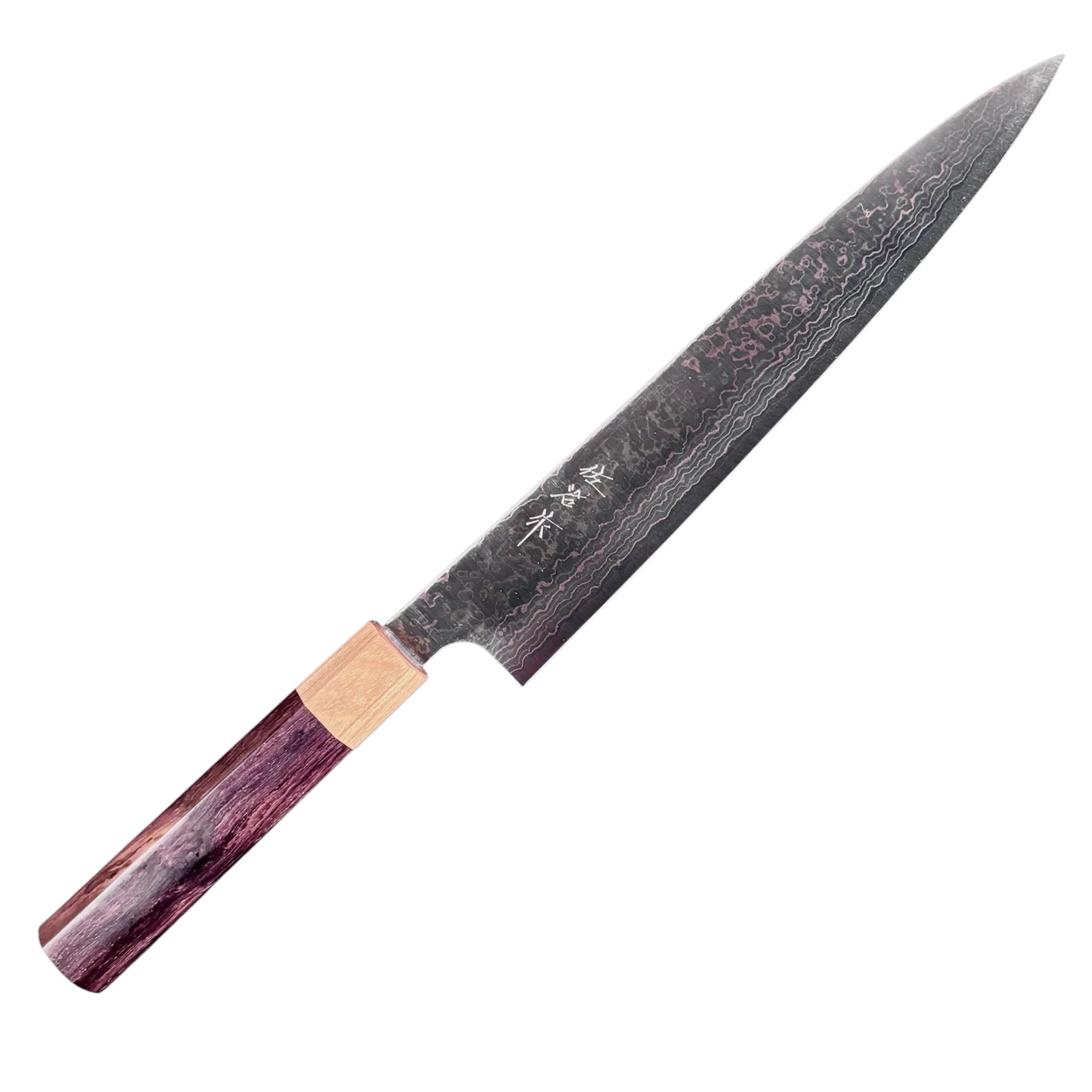 Takeshi Saji VG-10 Stainless Steel Rainbow Damascus Sujihiki Slicing Knife 240mm - Premium Japanese Kitchen Knife for Sushi, Meat & Fish Slicing