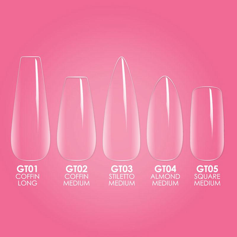 Gelly Tips Starter Kit - Coffin Medium False Nails for Acrylic & Gel Extensions | Salon Quality Press-On Nails for Manicure & Pedicure | Perfect for Parties, Weddings & Special Occasions