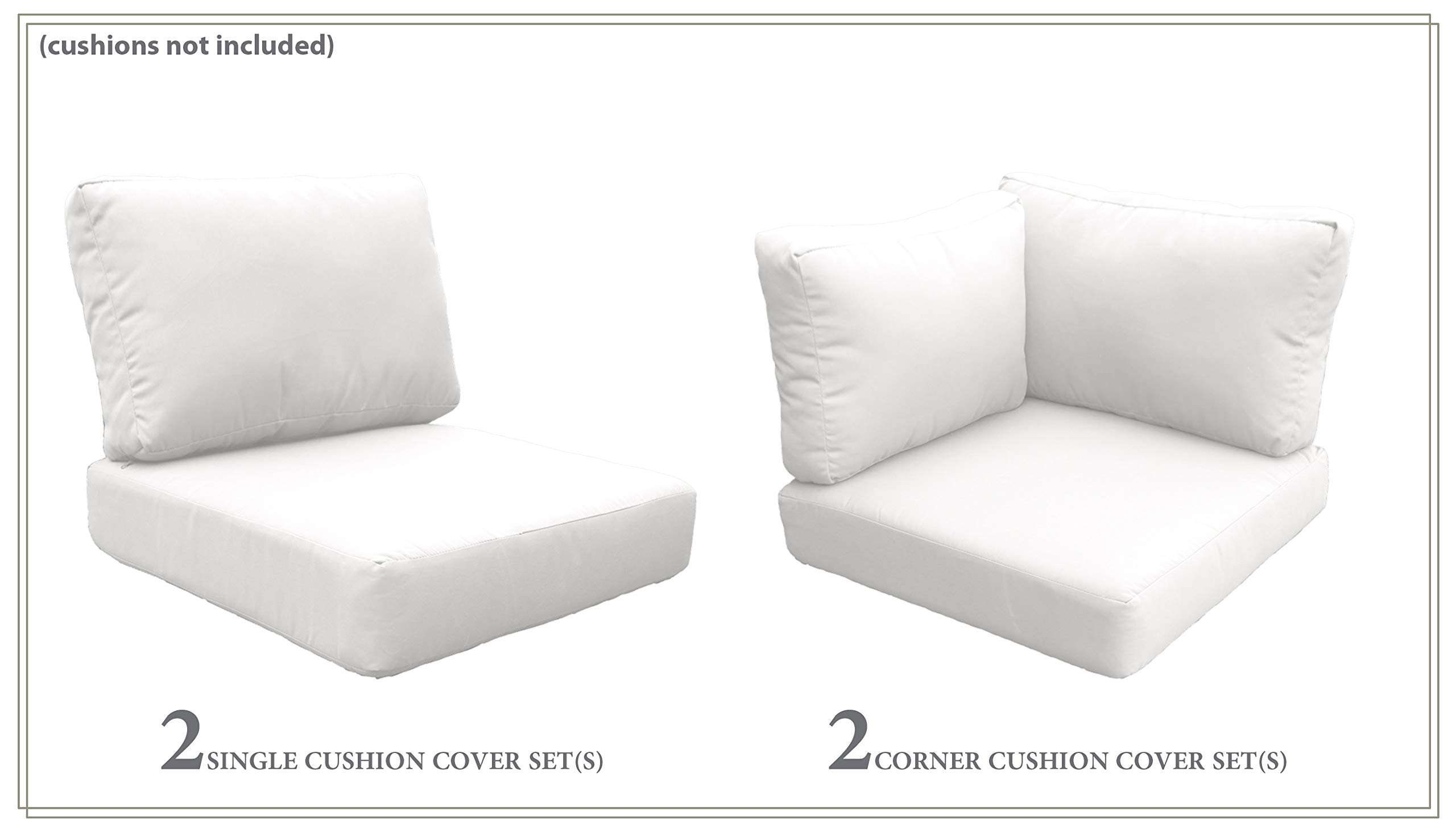 TK Classics High Back Cover Set in Sail White for VENICE-06d Outdoor Furniture - Replacement Cushion Covers for Patio, Poolside & Garden Lounge Chairs (Cushions Not Included)