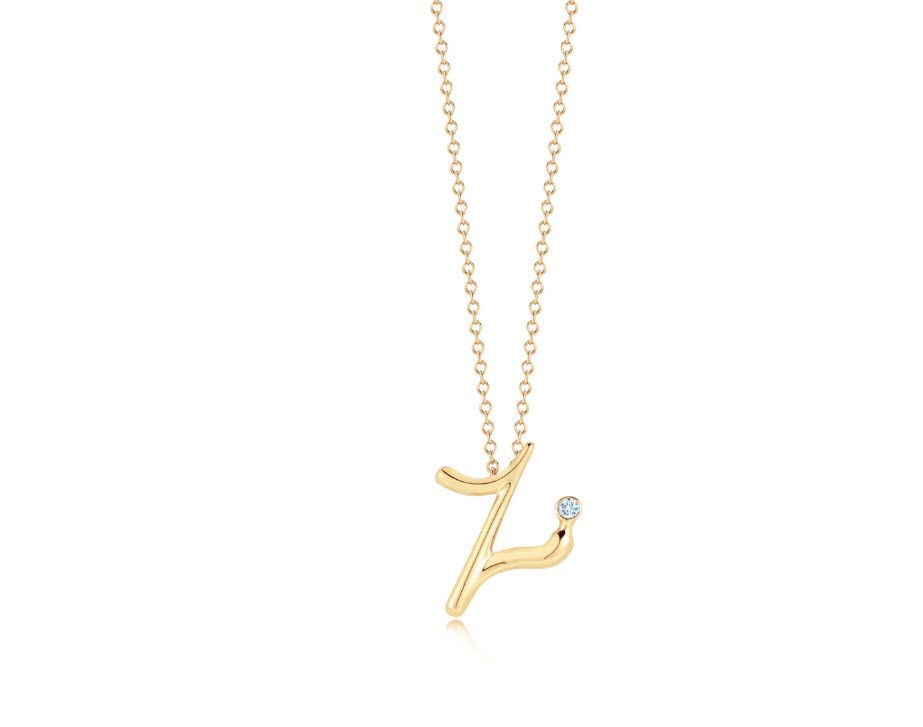 Kwiat 14K Gold & Diamond Initial Z Necklace for Women - Personalized Name Letter Pendant Jewelry Gift for Birthday, Anniversary & Valentine's Day