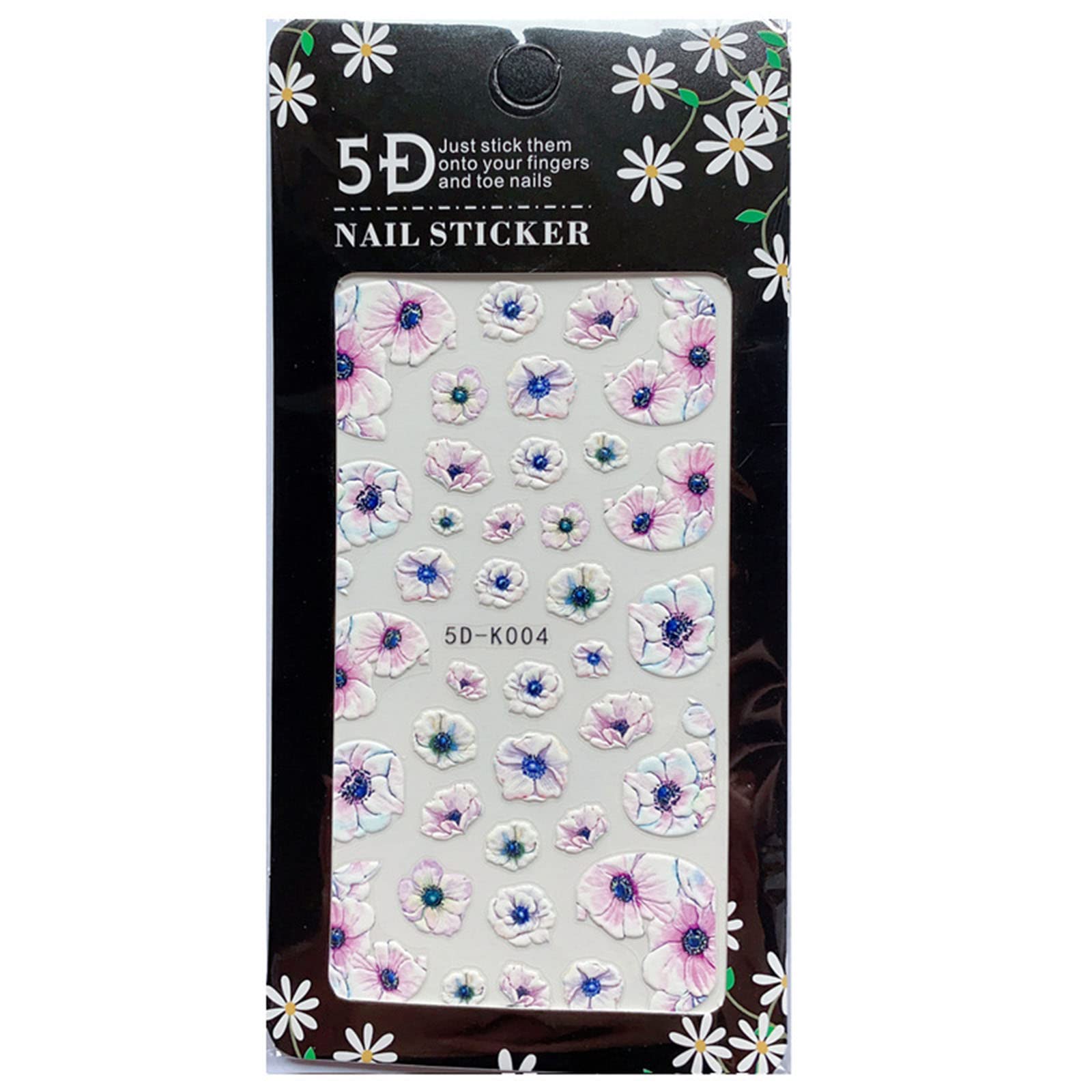 EXCLUZO 3D Self-Adhesive Nail Art Stickers - Acrylic Engraved & Embossed Nail Decals for DIY Manicure Designs - Perfect for Women's Nail Decorations, Parties, Weddings, and Special Occasions