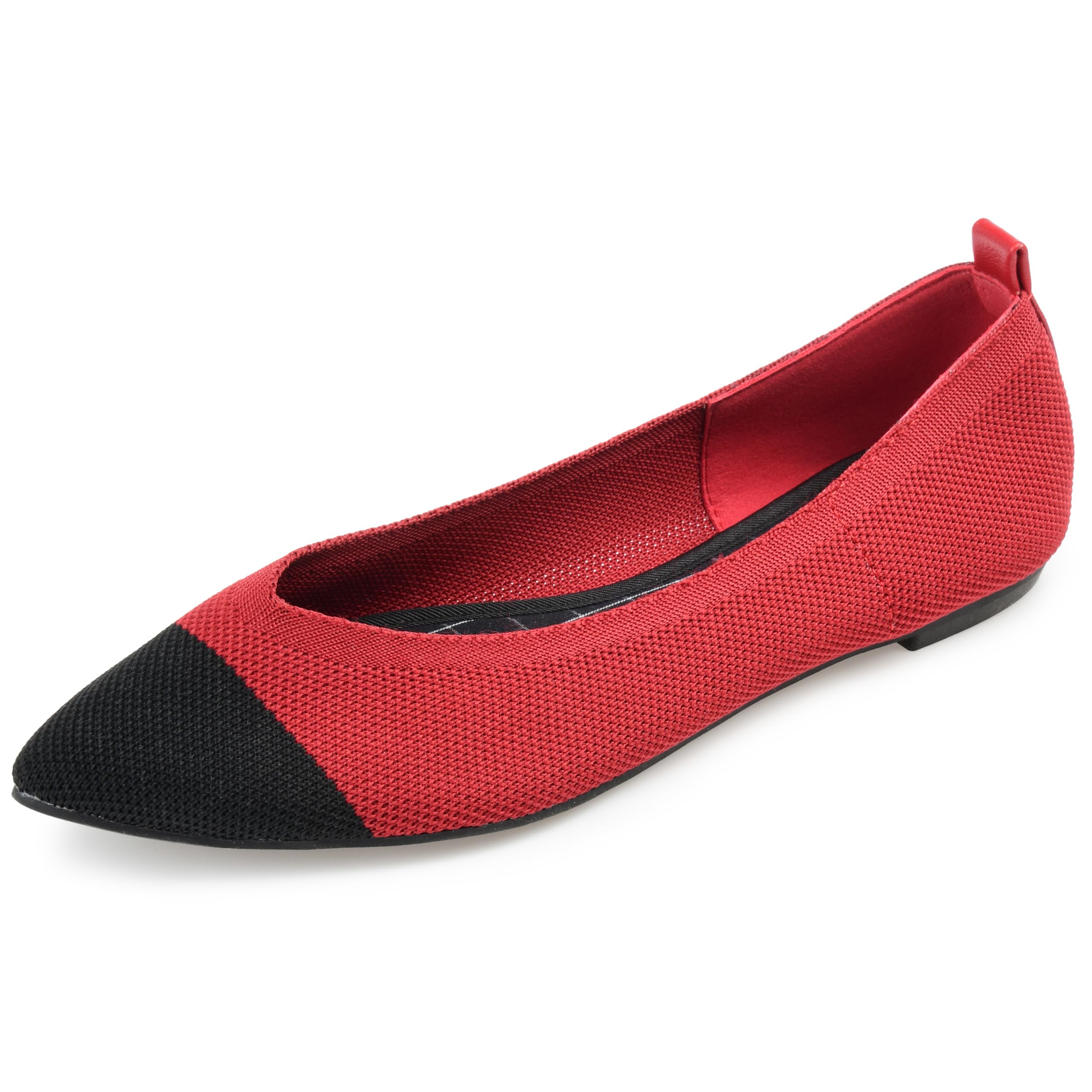 Journee Collection Women's Comfortable Ballet Flats - Lightweight Slip-On Shoes for Work, Travel & Everyday Wear