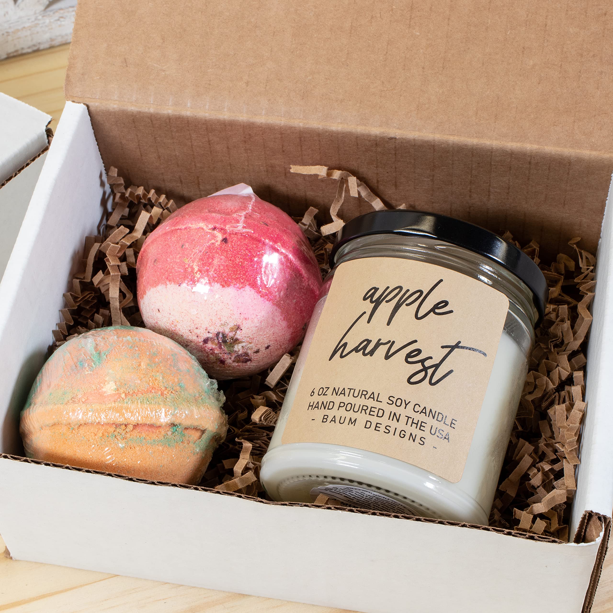 Relaxing Mama Gift Set - 2 Luxurious Bath Bombs & 6oz Eucalyptus Spearmint Soy Candle for Stress Relief | Perfect Self-Care Spa Night, Mother's Day Gift, or Women's Relaxation Present