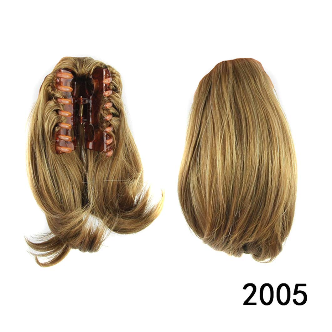 Natural Color 8-Inch Synthetic Hair Ponytail Extensions with Clip for Women - Easy Hair Bun & Claw Style - Perfect for Daily Wear, Parties & Cosplay