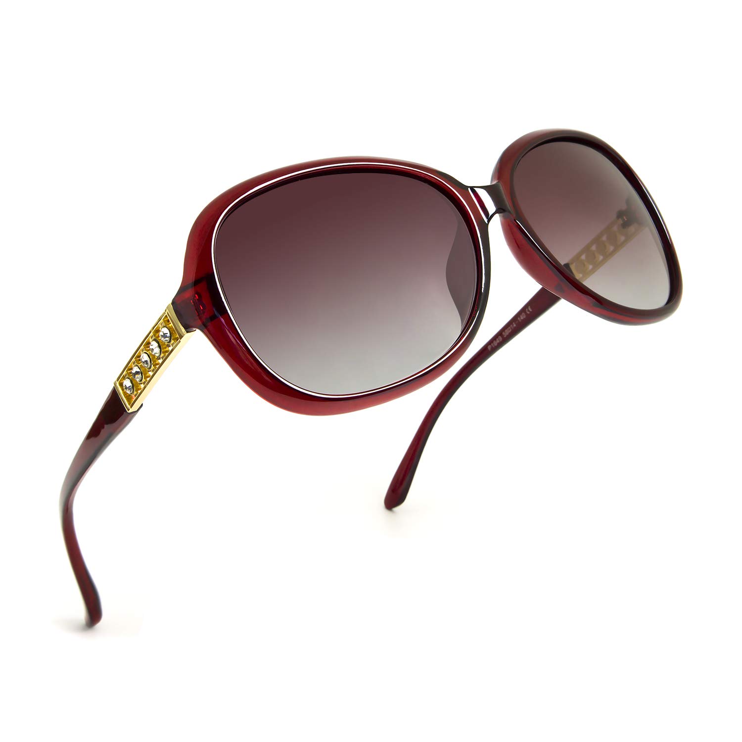 LECKIRUT Women's Oversized Polarized Sunglasses - Vintage Fashion Rhinestone Designer UV400 Protection Sun Glasses for Driving, Beach & Outdoor Activities