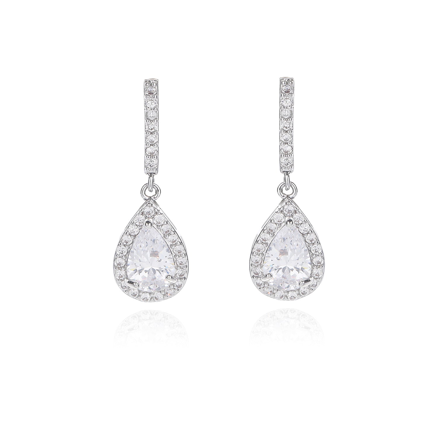 5A Cubic Zirconia Water Drop Earrings for Women - Dangle Wedding Bridal Party Jewelry Gift - Elegant Evening Wear & Special Occasion Accessories