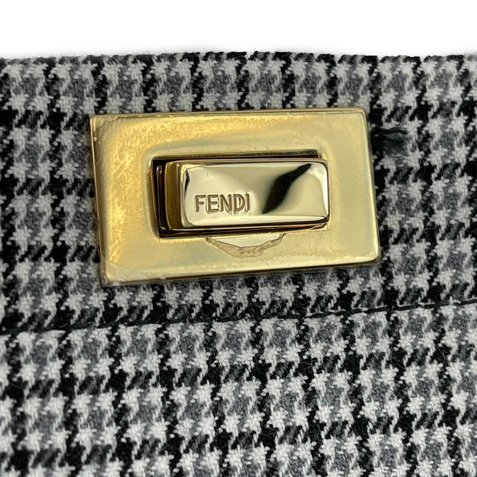 Fendi FF Petite Peekaboo Wool Top Handle Bag with Adjustable Shoulder Strap - Luxury Designer Handbag for Women, Perfect for Work, Travel & Evening Events