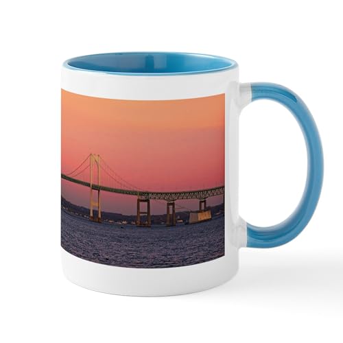White/Blue Inside - Newport Bridge, Rhode Island Coffee Mug