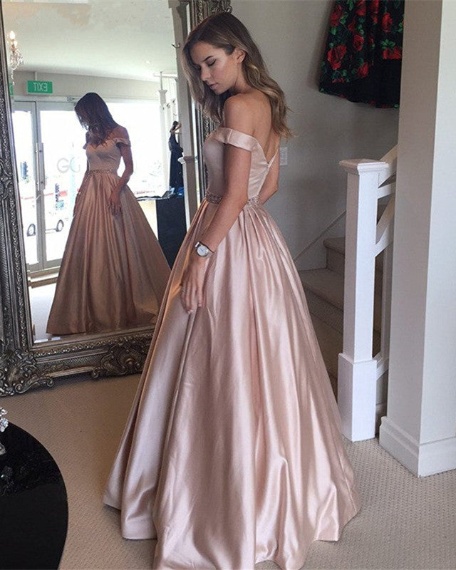 Burgundy Satin V-Neck Long Prom Dress Off Shoulder Evening Gown - Elegant Formal Gown for Homecoming, Wedding, and Special Occasions